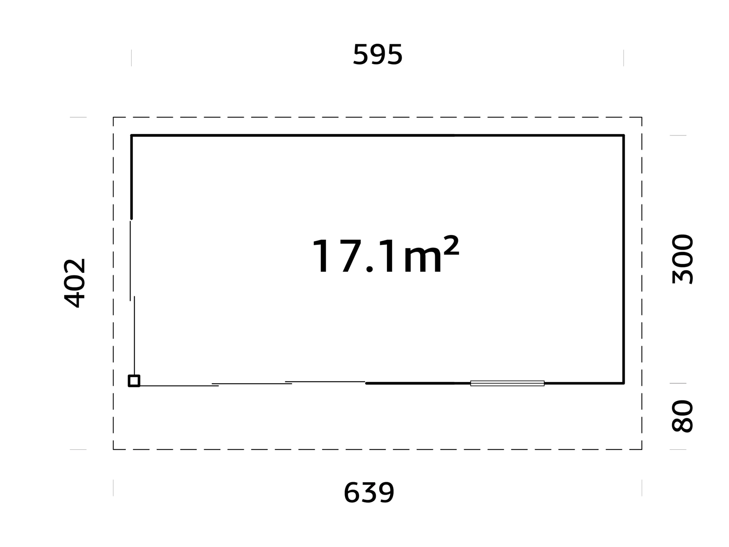 Palmako Gartenhaus Andrea 595 x 300 cm Slide mit Schiebetüren naturbelassen