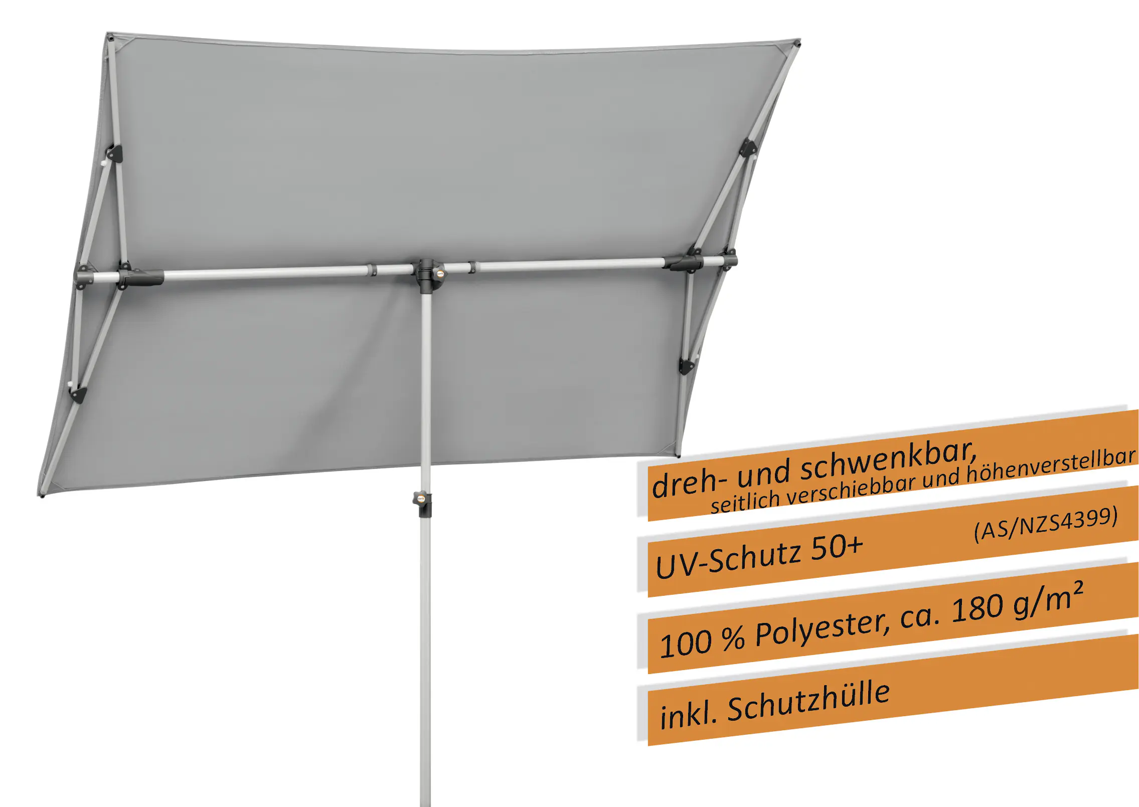 Schneider Sonnenschirm Novara silbergrau 190 x 140 cm Schneider Sonnenschirm Novara silbergrau 190 x 140 cm