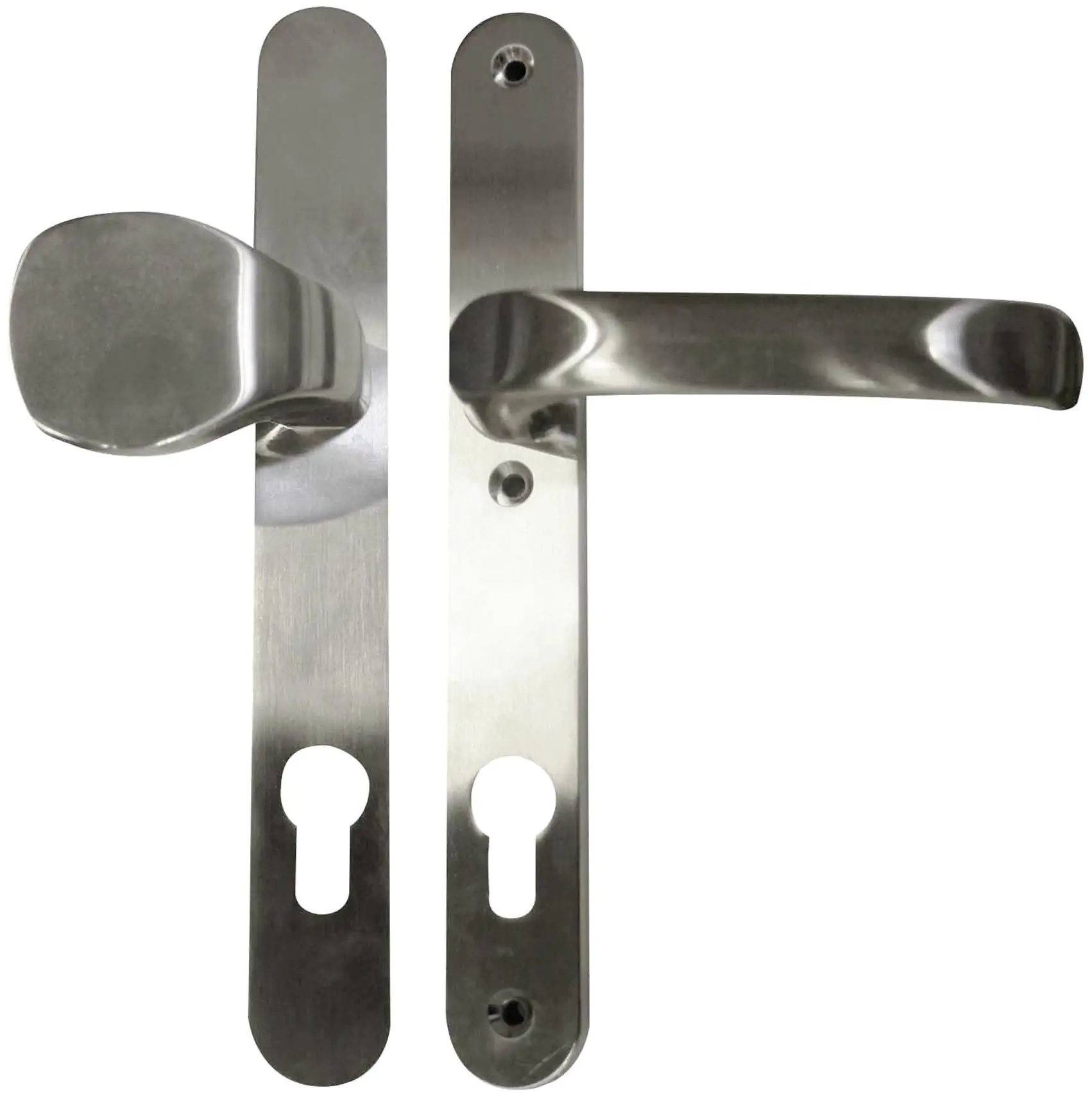 Alpertec Schmalrahmengarnitur Oval Drücker/Knopf Edelstahl silber Alpertec Schmalrahmengarnitur Oval Drücker/Knopf Edelstahl silber