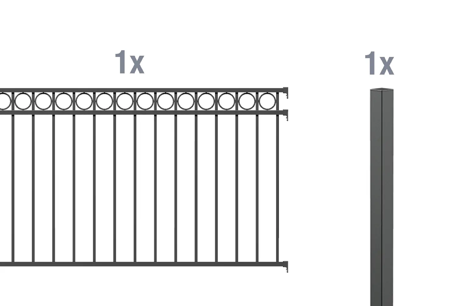 Alberts Komplettset Zaun Circle 2 m 120 cm anthrazit zE