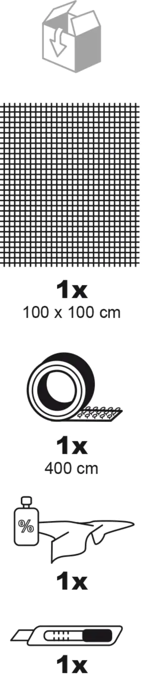 Schellenberg Fliegengitter 100 x 100 cm weiß  kürzbar