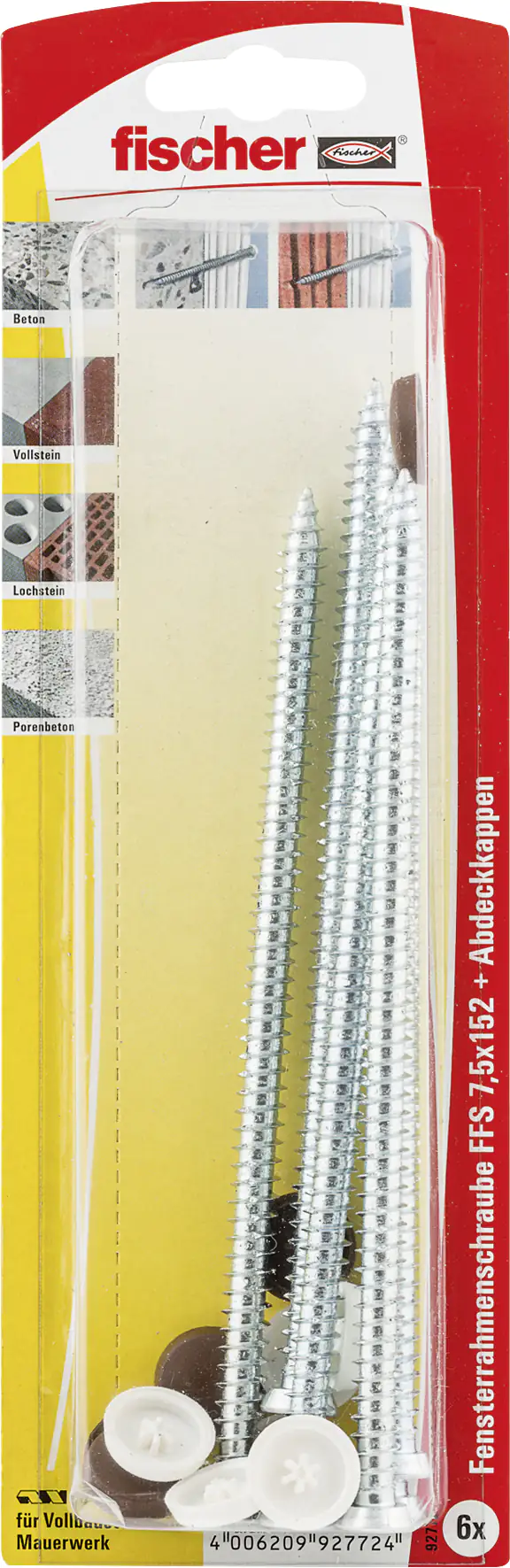 Fischer Fensterrahmenschrauben 7.5 x 152 mm TX 30 - 6 Stk.