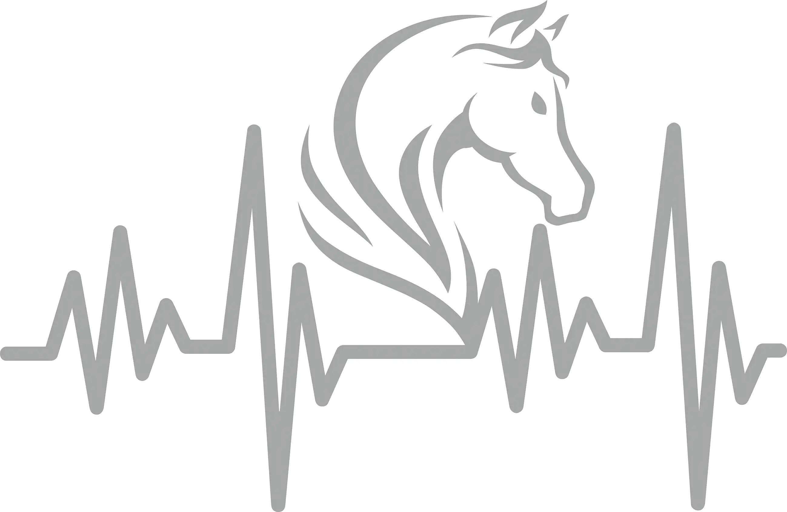 Hermann Schütz Aufkleber Pferd Herzschlag silbern appliziert