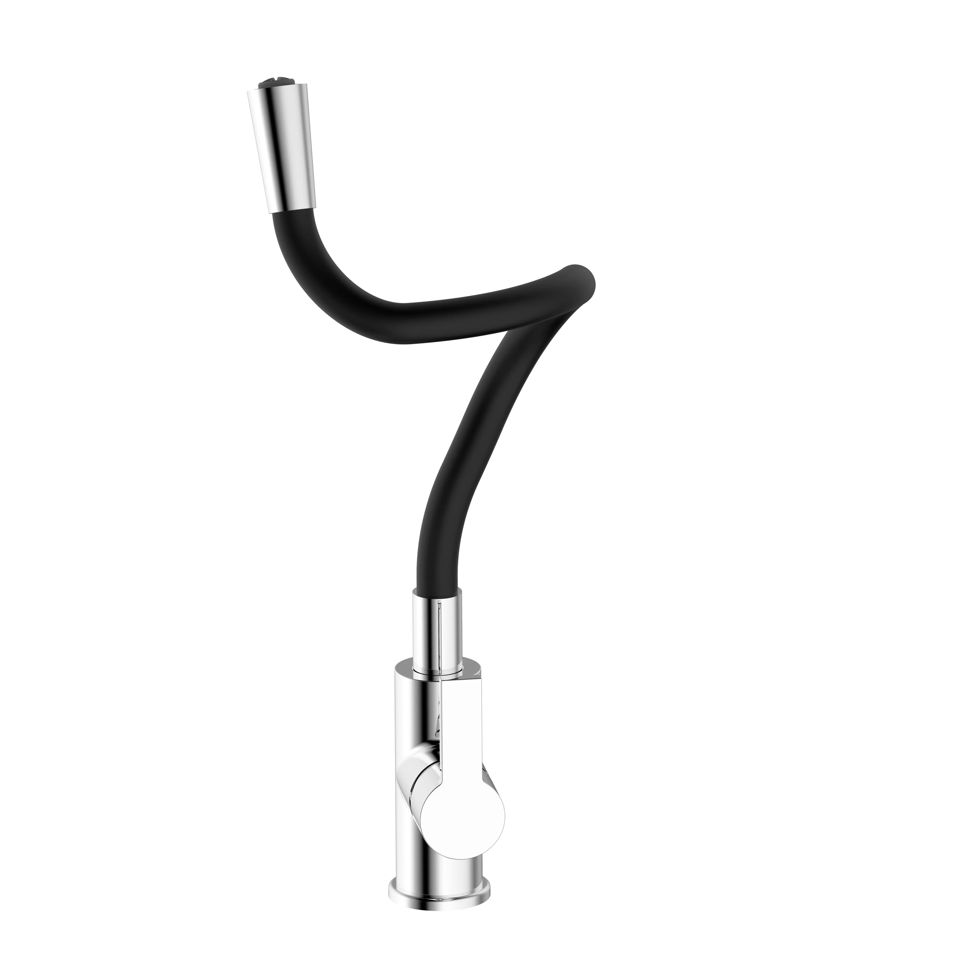 Primaster Küchenarmatur Flexo mit flexiblen Auslauf schwarz chrom