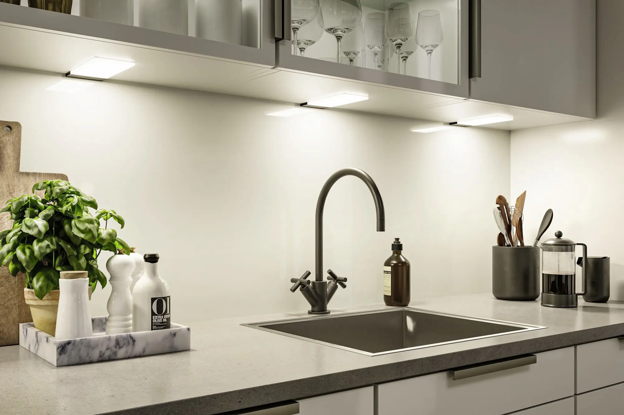 Paulmann LED Unterbauleuchte Bredo schwarz warmweiß 3er Set