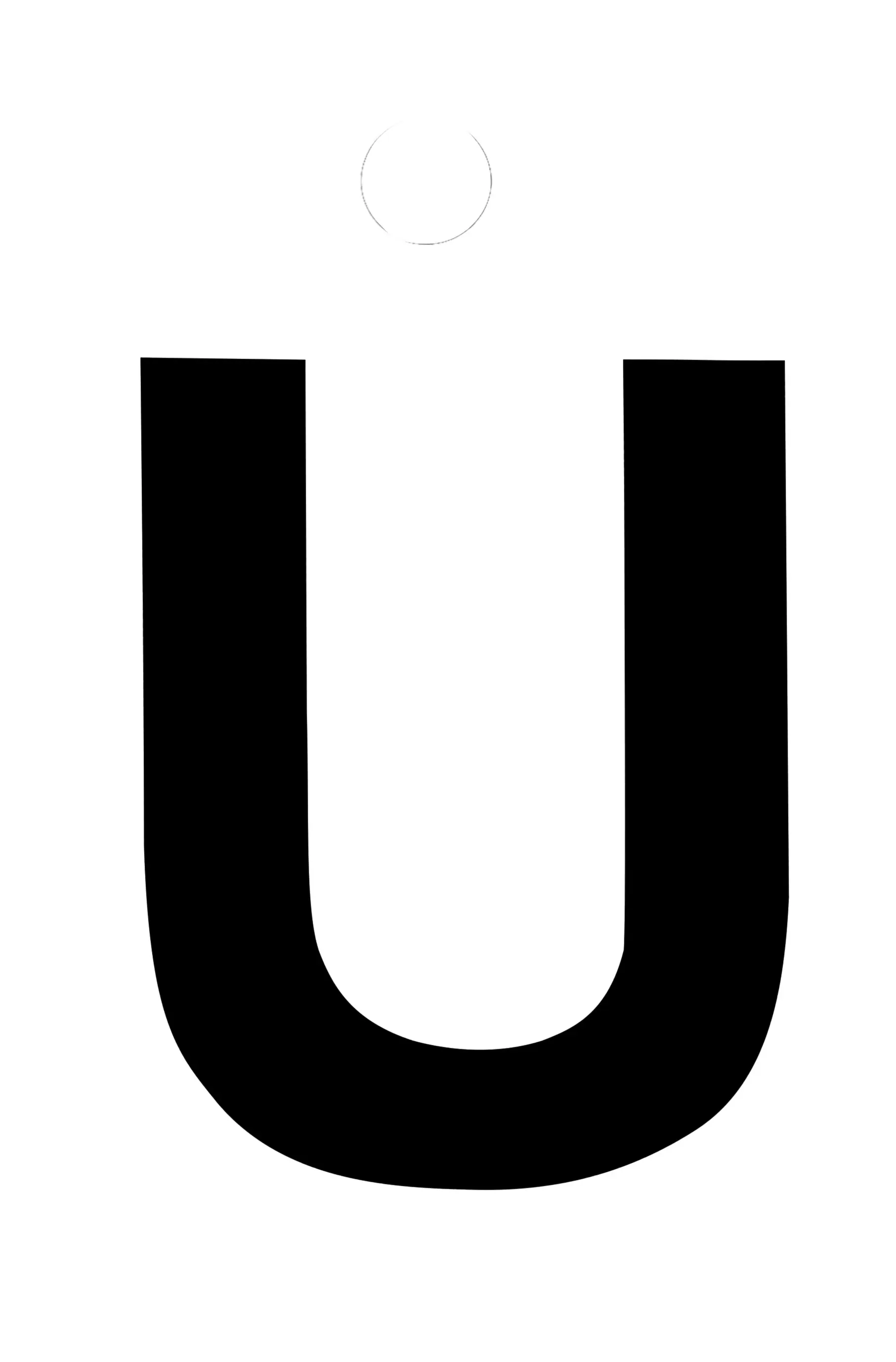 Conmetall Aufkleber Buchstabe U PVC 3,5 x 3,5 cm schwarz 