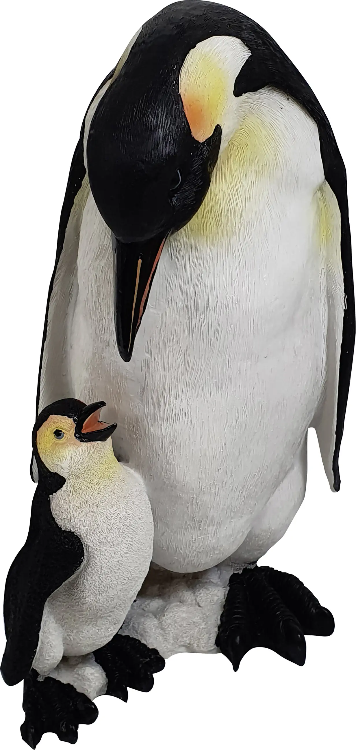 Dekofigur Pinguin mit Kind 40 x 18 cm schwarz weiß