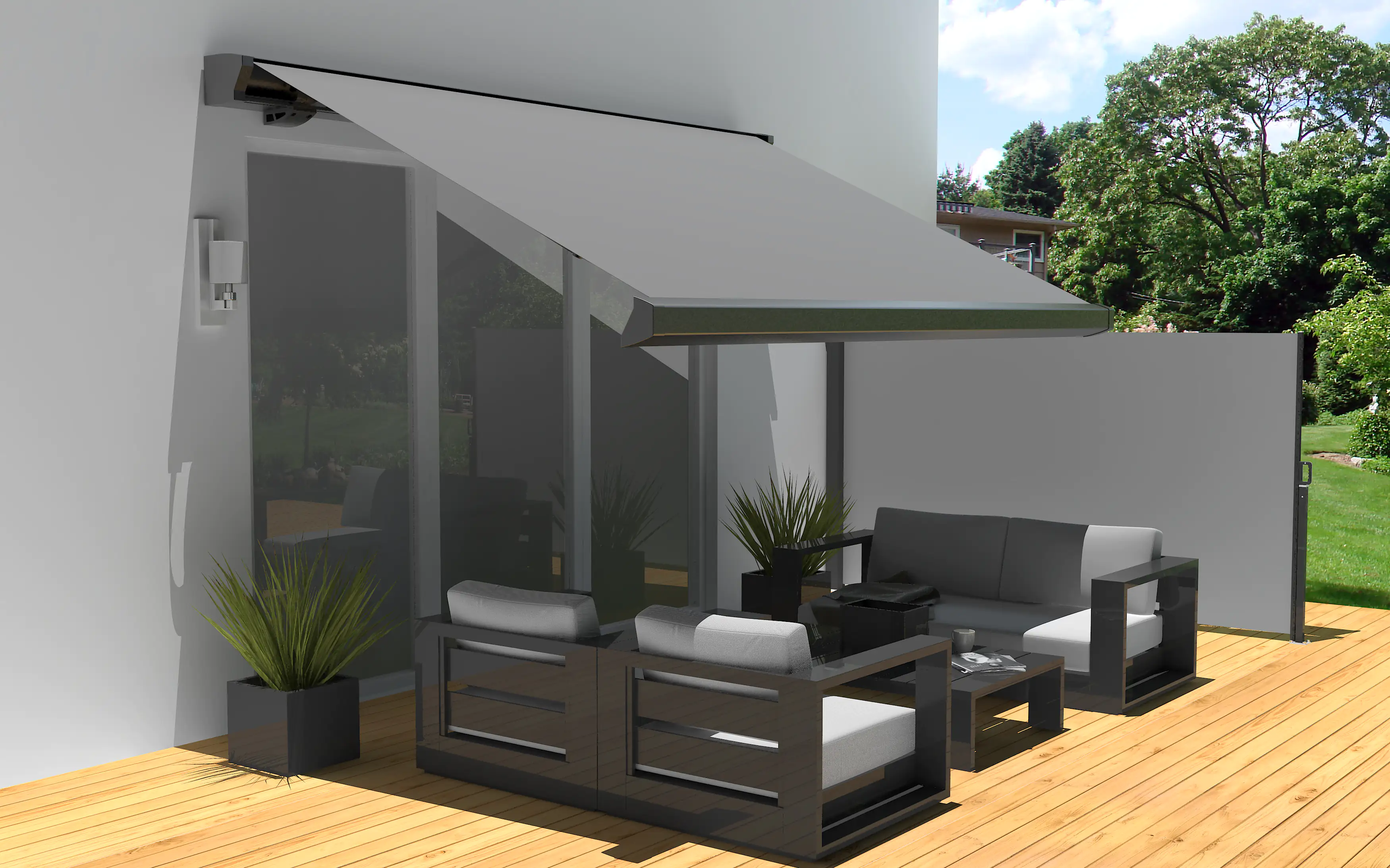 Primaster Kassetten-Markise elektrisch Farbe anthrazit, Breite 400 cm, Ausfall: 350 cm