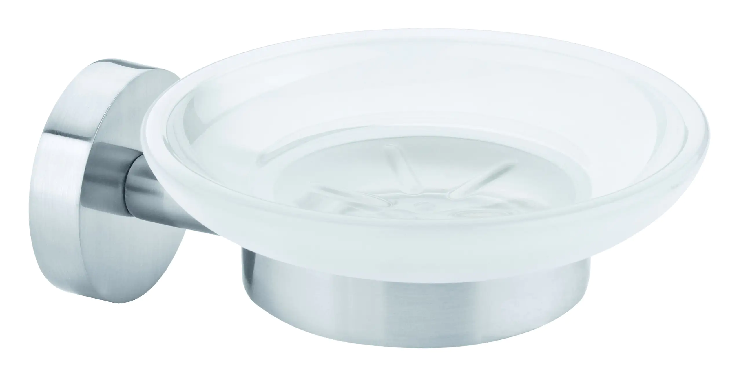 tesa Moon Seifenschale zum Hängen edelstahl satiniertes Glas 11 cm