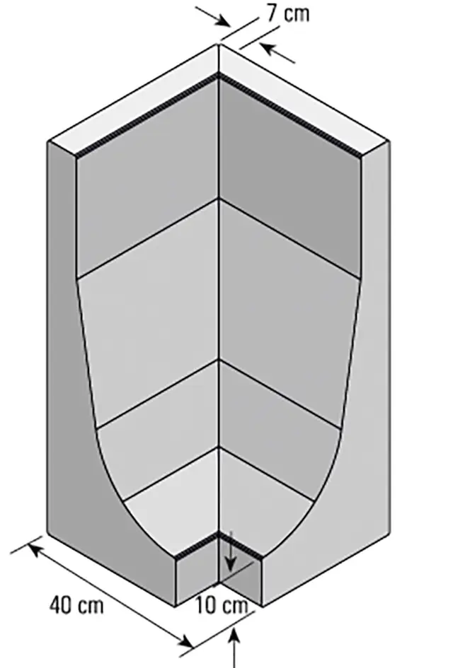 Kann Winkelstein 80 x 40 x 30 cm grau
