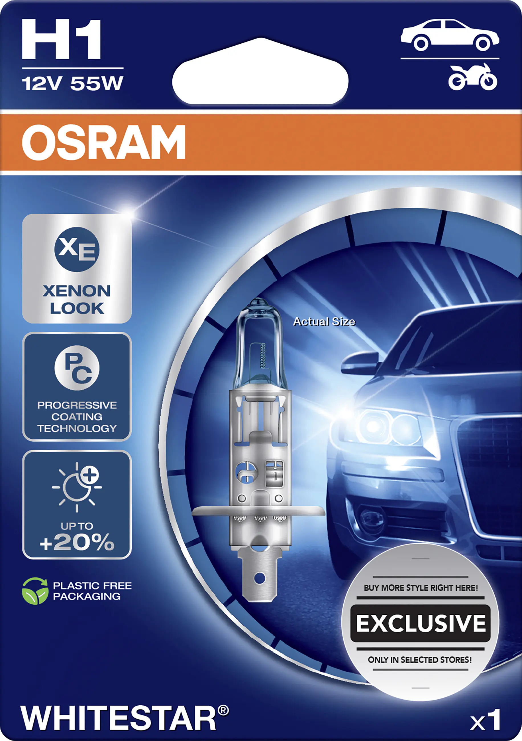 Osram Scheinwerferlampe H1 Whitestar 2.0