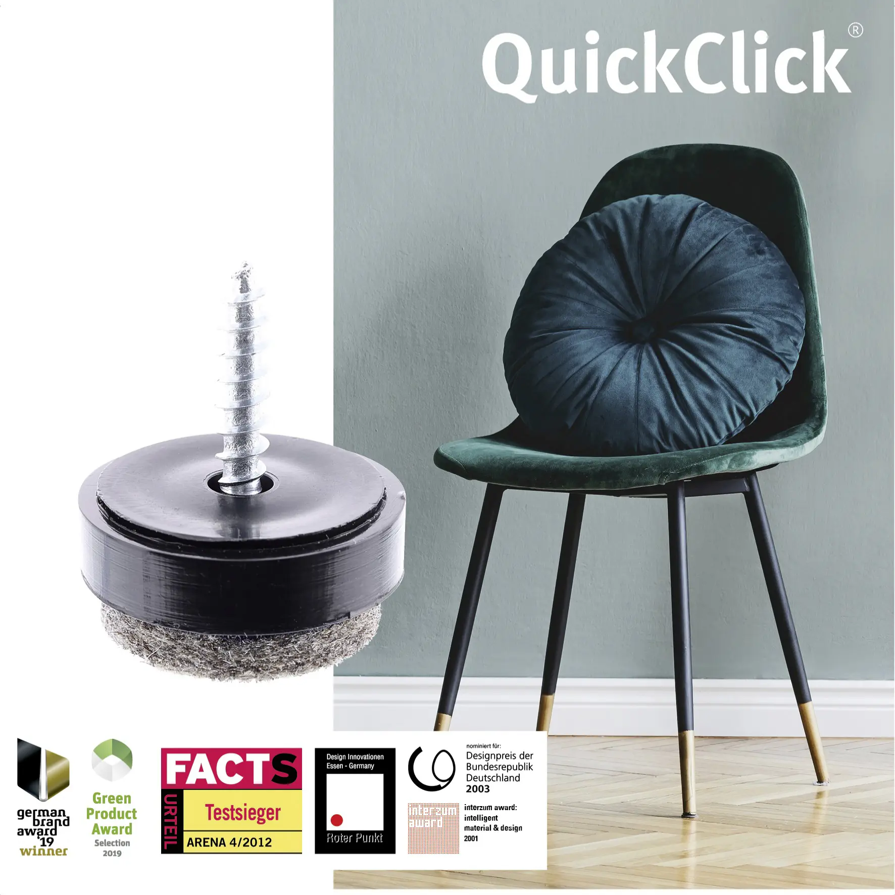 Wagner Möbelgleiter zum Anschrauben Ultrasoft grau schwarz Ø 17 mm - 4 Stück  Wagner Möbelgleiter zum Anschrauben Ultrasoft grau schwarz Ø 17 mm - 4 Stück