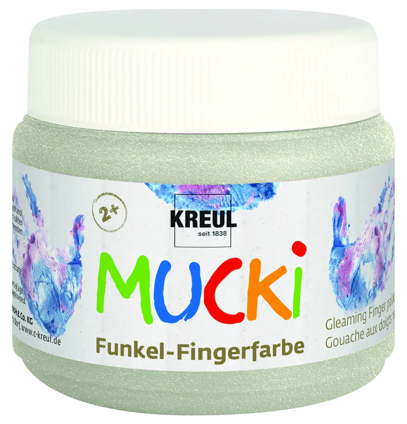 Kreul Mucki Funkel-Fingerfarbe drachensilber 150 ml
