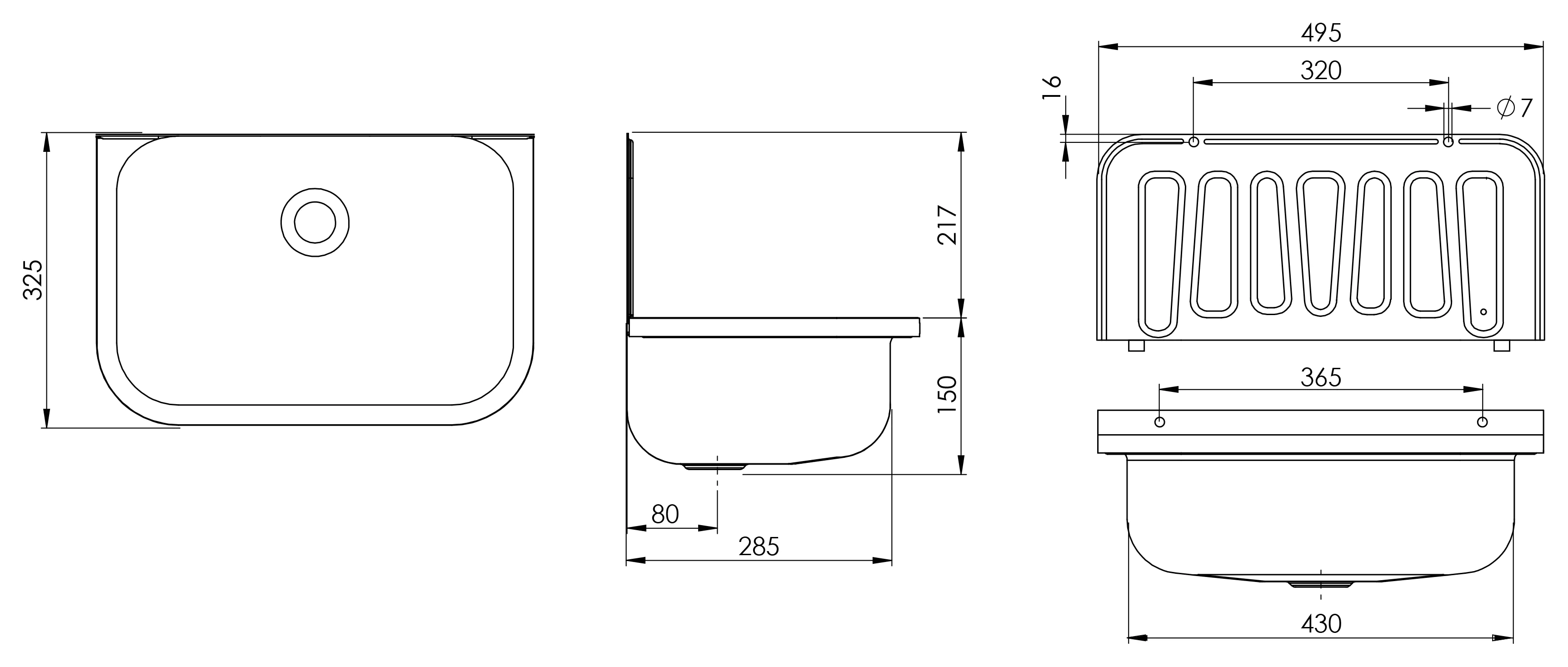 Edelstahl Ausgussbecken inklusive Stopfventil zweiteilig