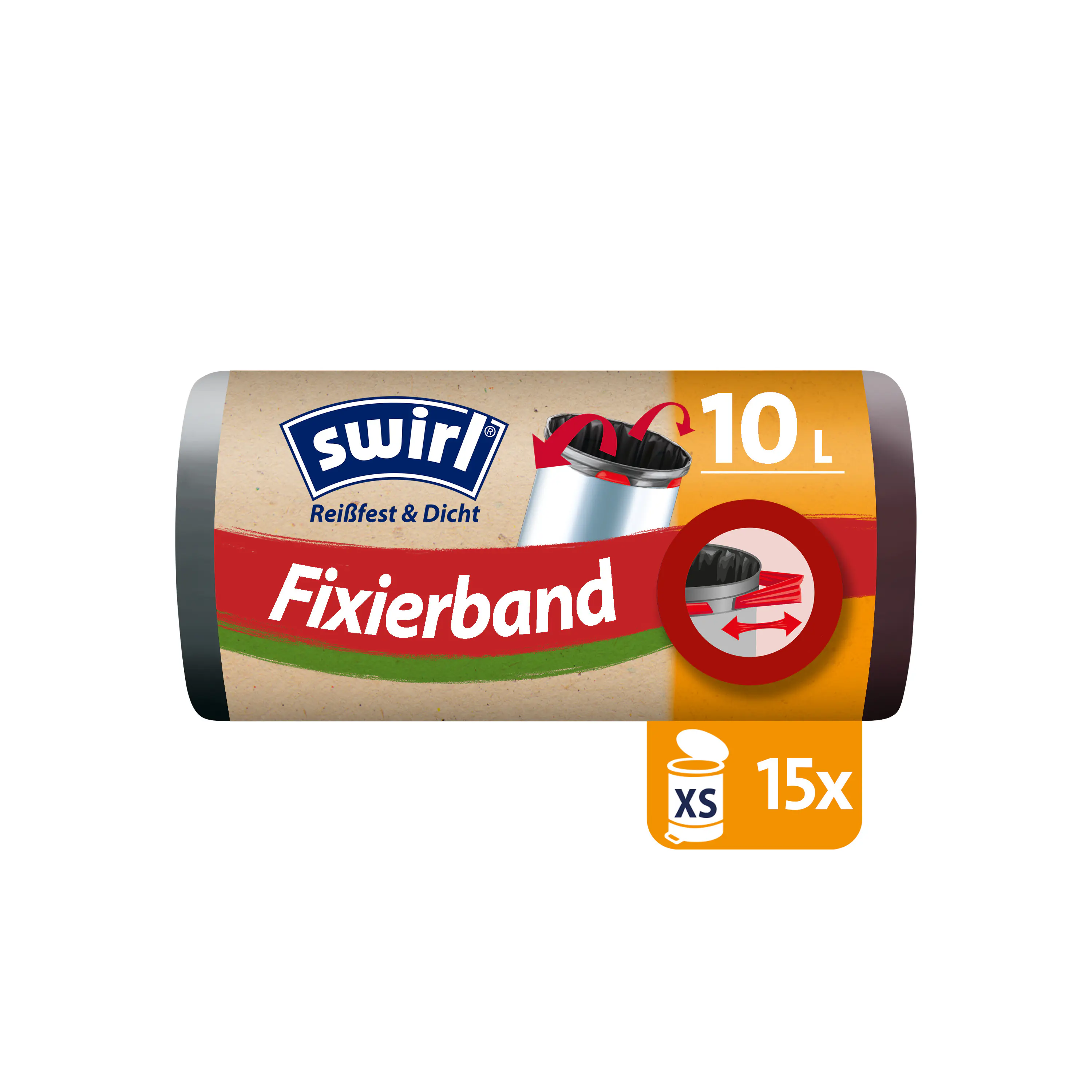 Swirl® Fixierband-Müllbeutel 10 L Reißfest & Dicht