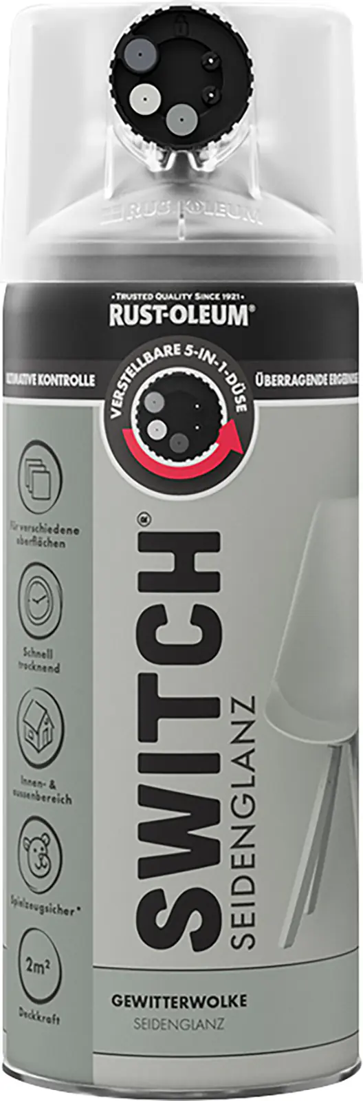 Rust-Oleum Sprühlack Switch 400 ml gewitterwolke seidenglanz