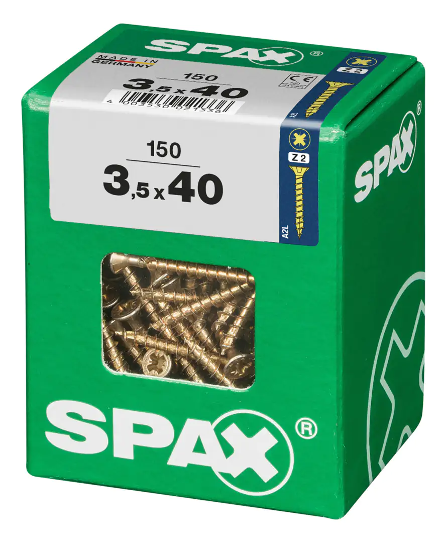 Spax Universalschrauben 3.5 x 40 mm PZ 2 - 150 Stk. Spax Universalschrauben 3.5 x 40 mm PZ 2 - 150 Stk.