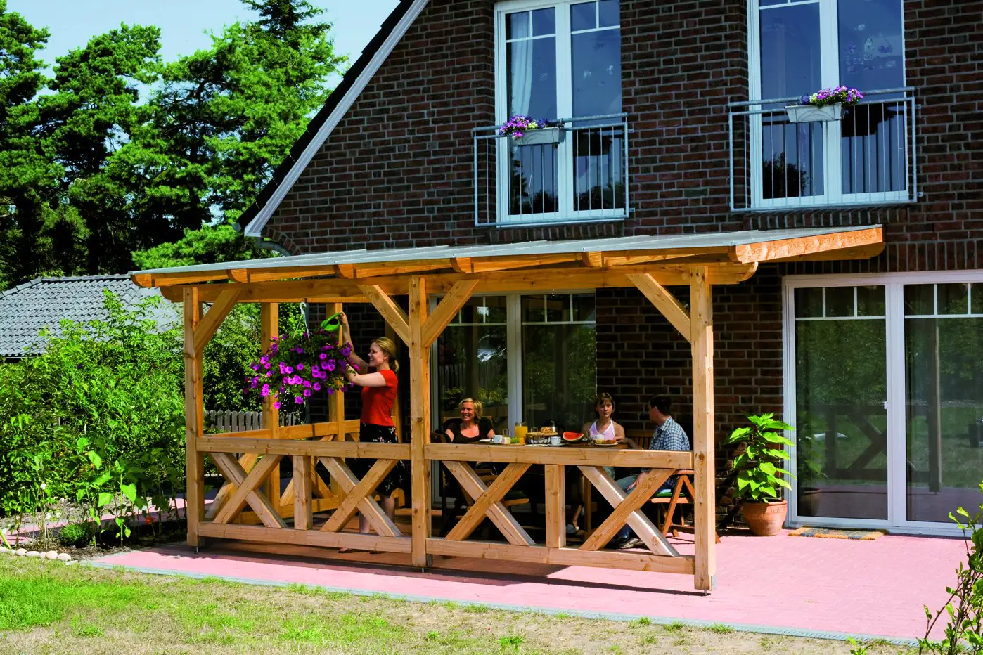 SKAN HOLZ Brüstung Andreaskreuz 170 x 84 cm Douglasie