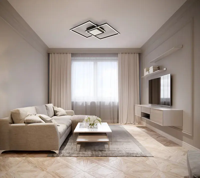 Globo Deckenleuchte Saunders 42,6 x 42,6 cm L x B schwarz CCT