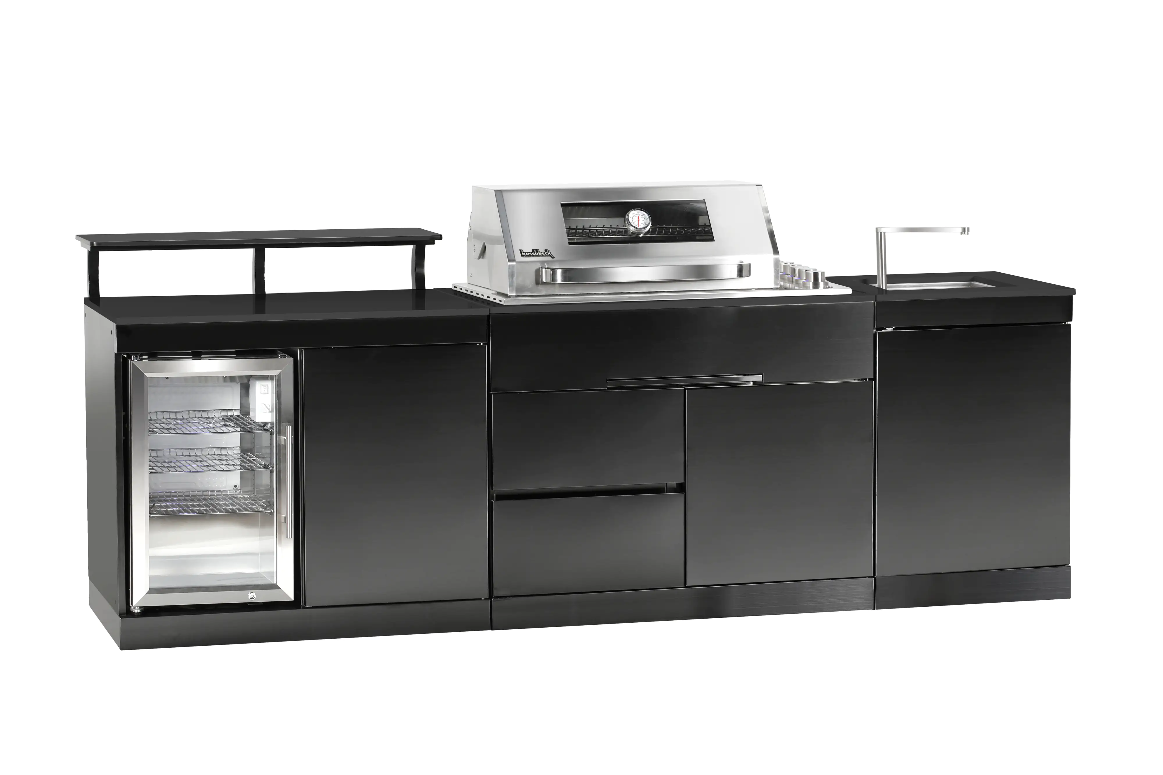 Buschbeck Outdoorküche Brighton inkl. Kühlschrank und Spüle mit Armatur