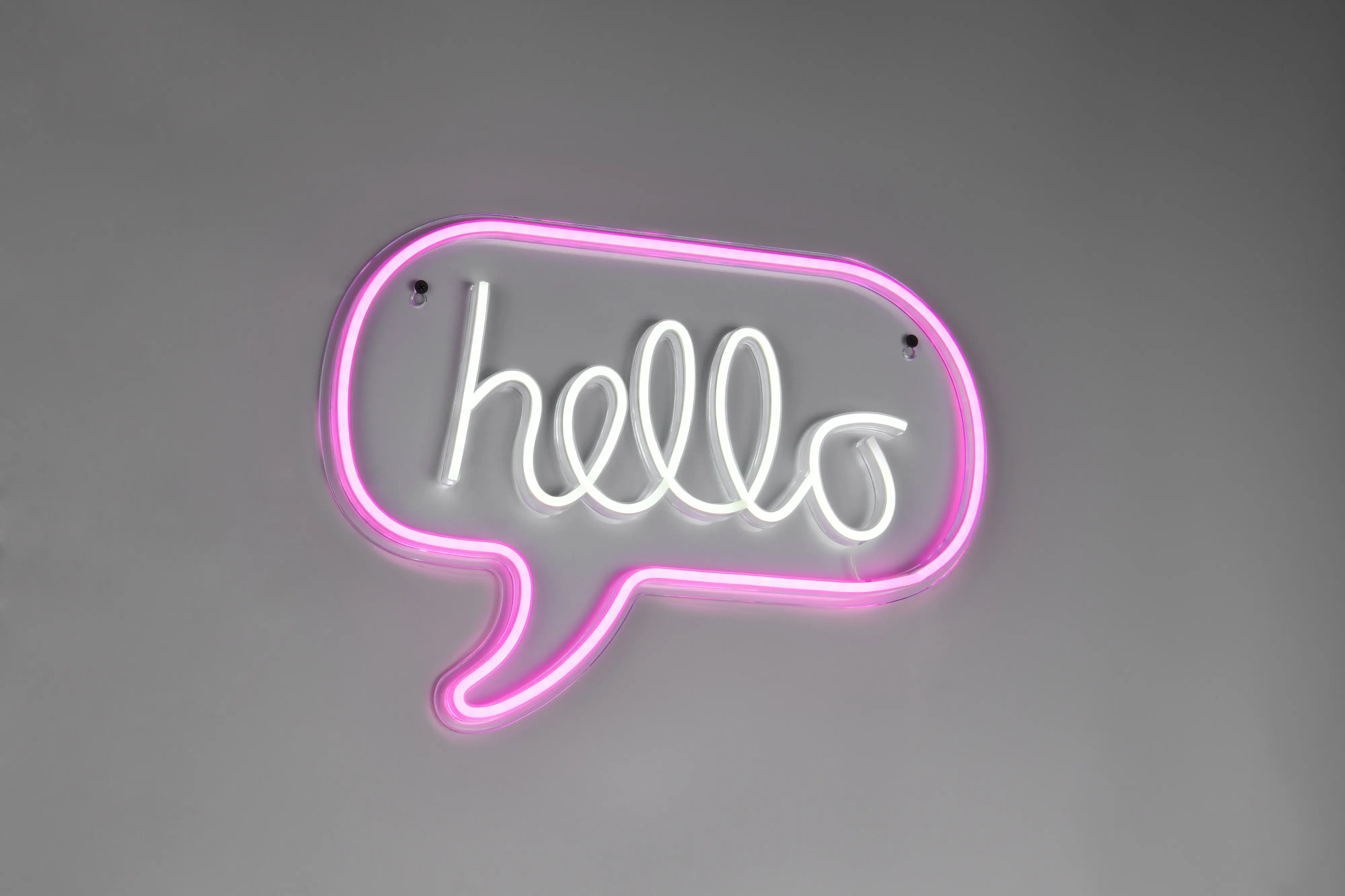 Reality LED Wandleuchte Hello 43 x 31 cm warmweiß transparent