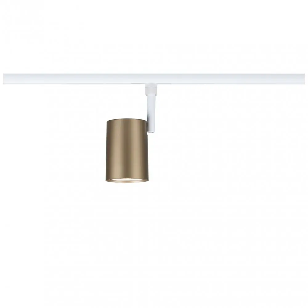 Paulmann URail Deckenleuchte 1er Spot Luxe Ø 6,5 x 14,5 cm signalweiß-gold matt