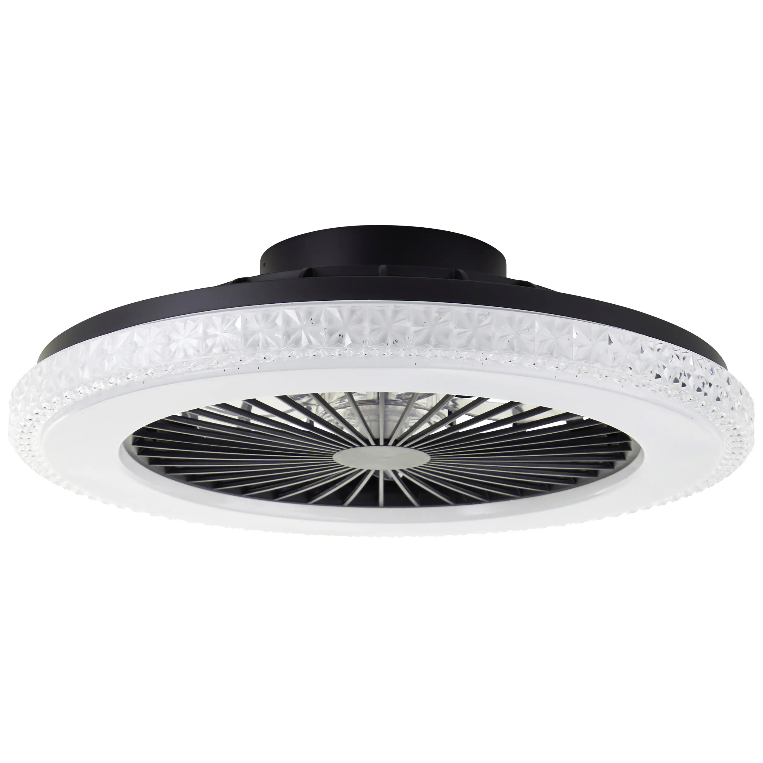 Brilliant LED Deckenleuchte mit Ventilator Badria Ø 49 cm 40 W schwarz