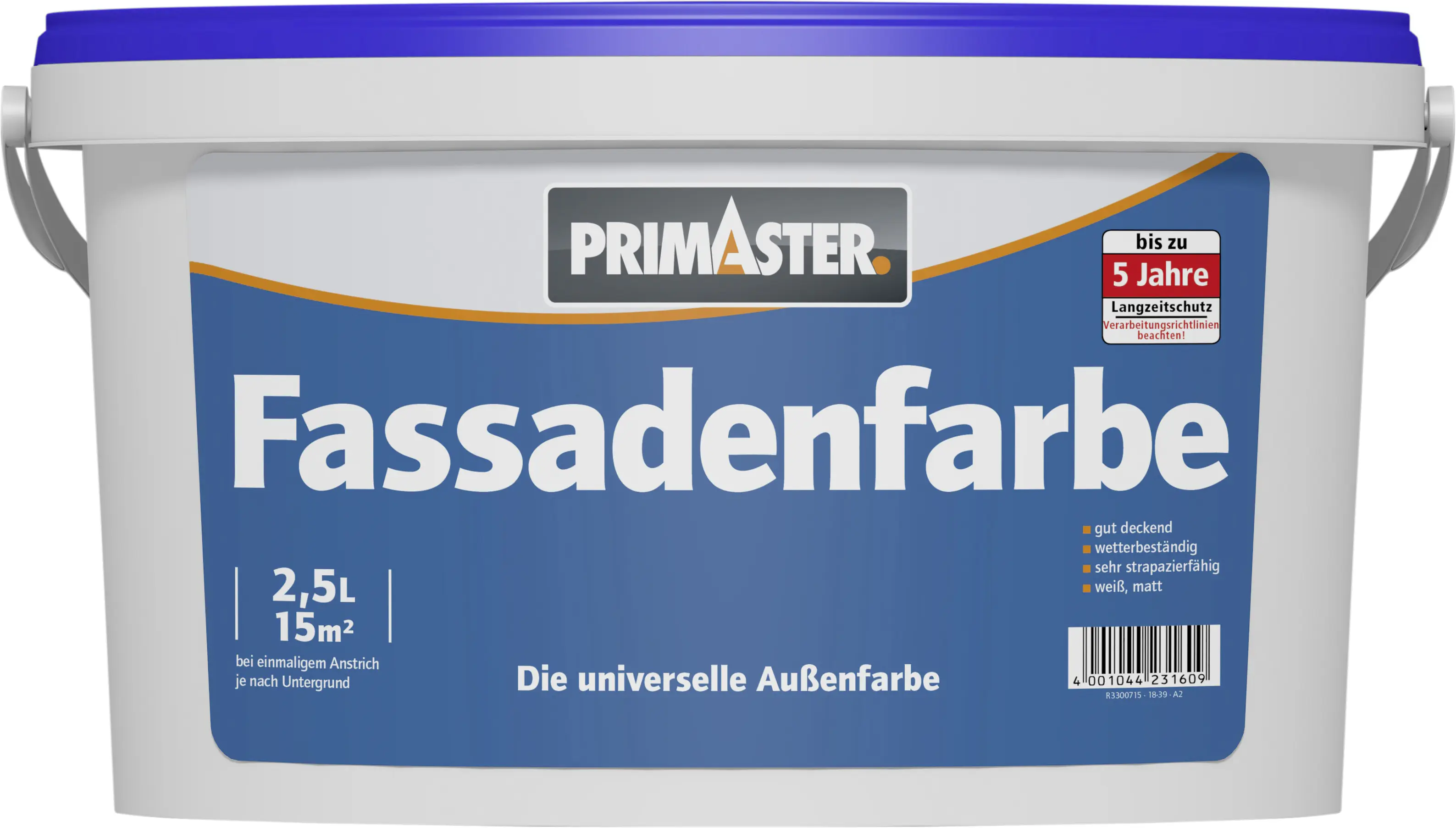 Primaster Fassadenfarbe 2,5 L weiß matt
