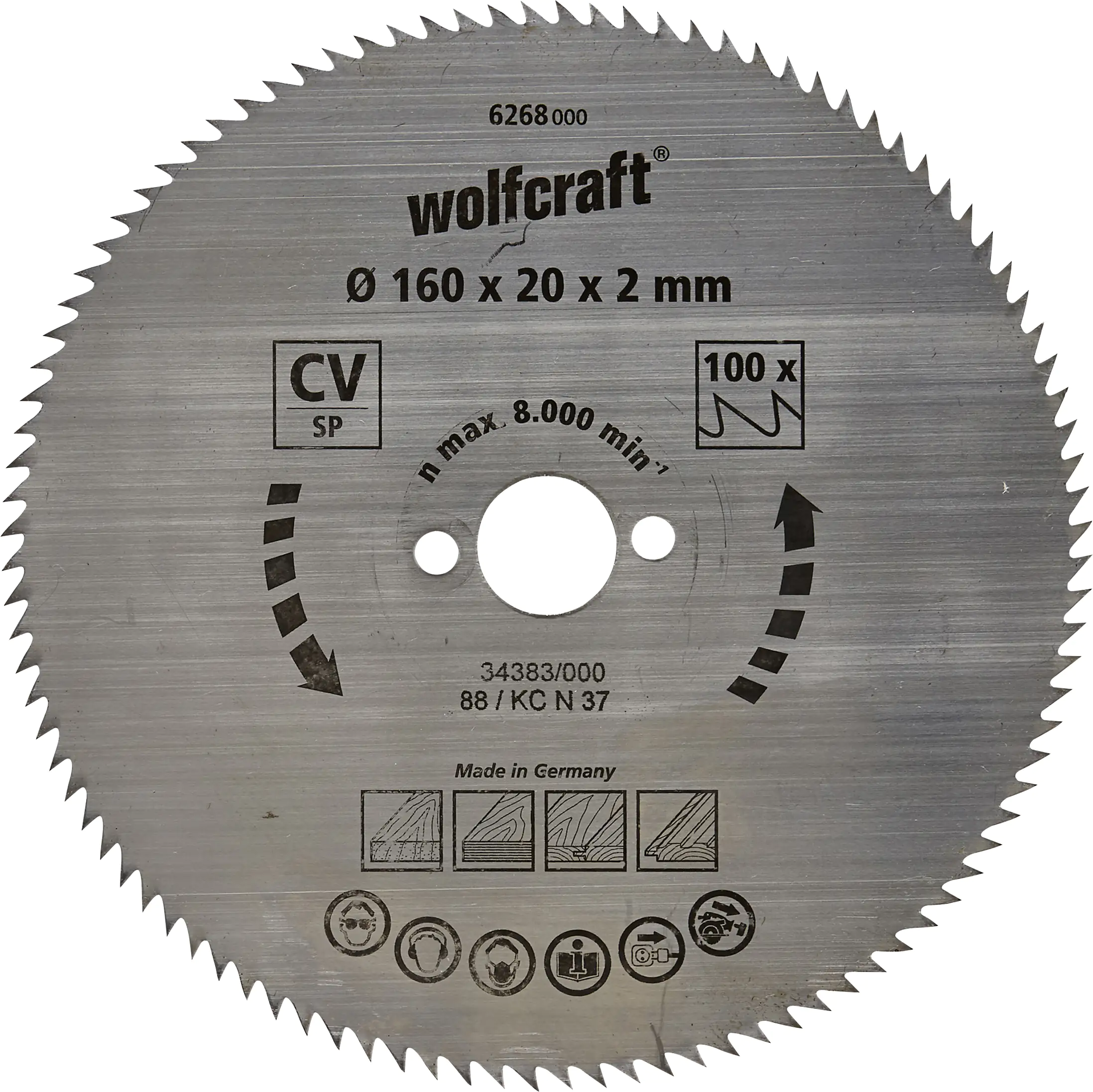 4006885626805 Wolfcraft Kreissägeblatt Ø 160 mm Bohrung Ø 20 mm 110 Zähne