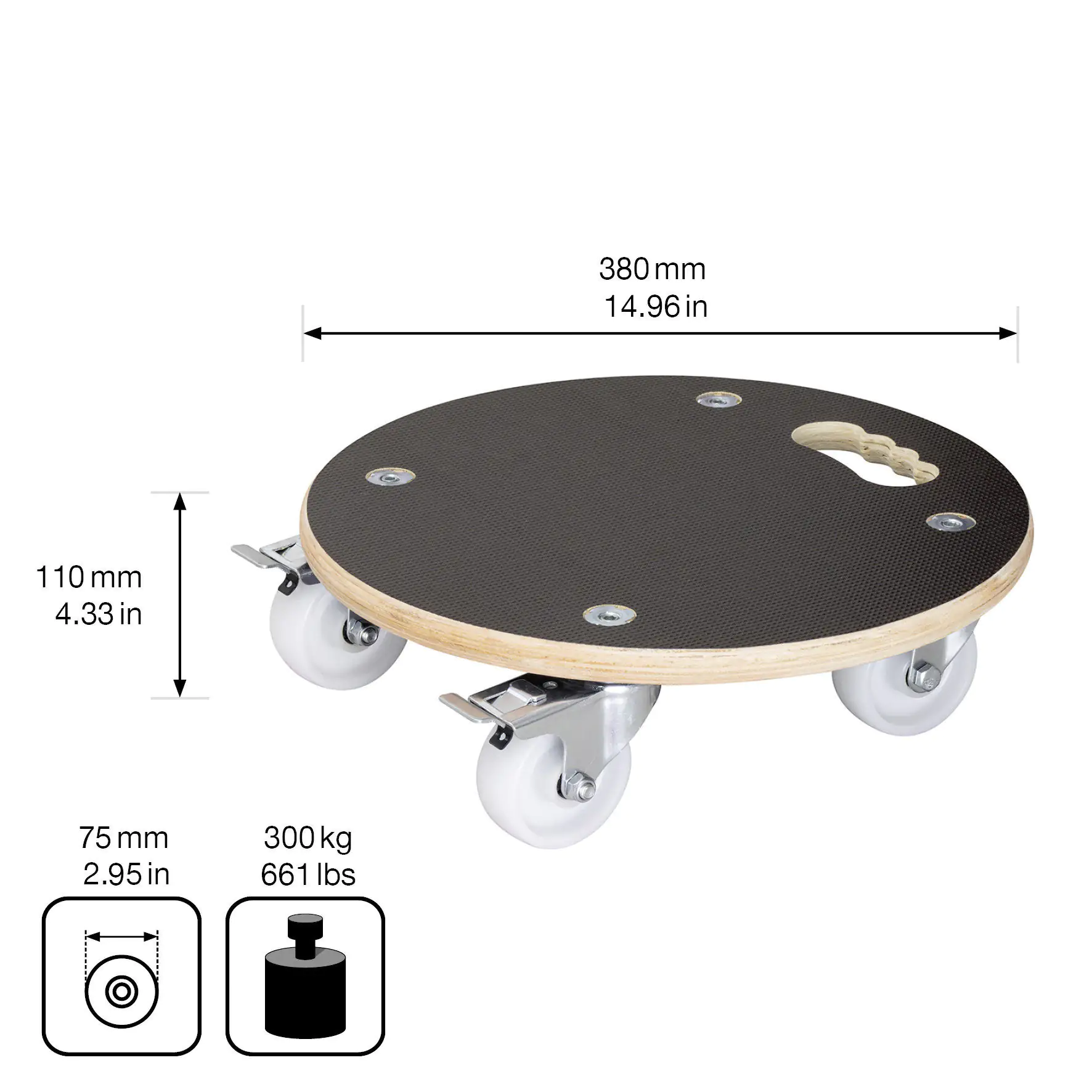 WAGNER Pflanzenroller Maxigrip rund Ø 38 cm Tragkraft bis max. 250 kg WAGNER Pflanzenroller Maxigrip rund Ø 38 cm Tragkraft bis max. 250 kg