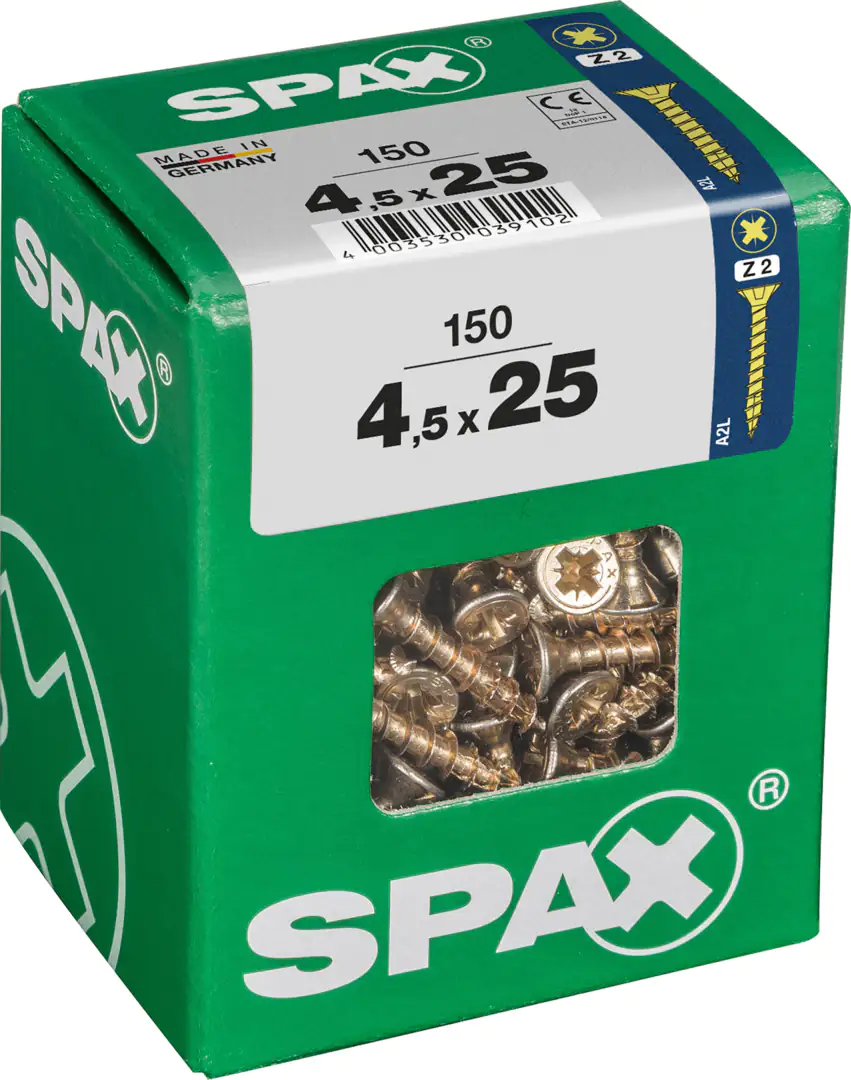 Spax Universalschrauben 4.5 x 25 mm PZ 2 - 150 Stk.