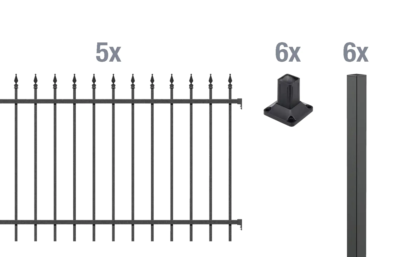 Alberts Komplettset Zaun Chaussee 10 m 100 cm matt schwarz zA Alberts Komplettset Zaun Chaussee 10 m 100 cm matt schwarz zA