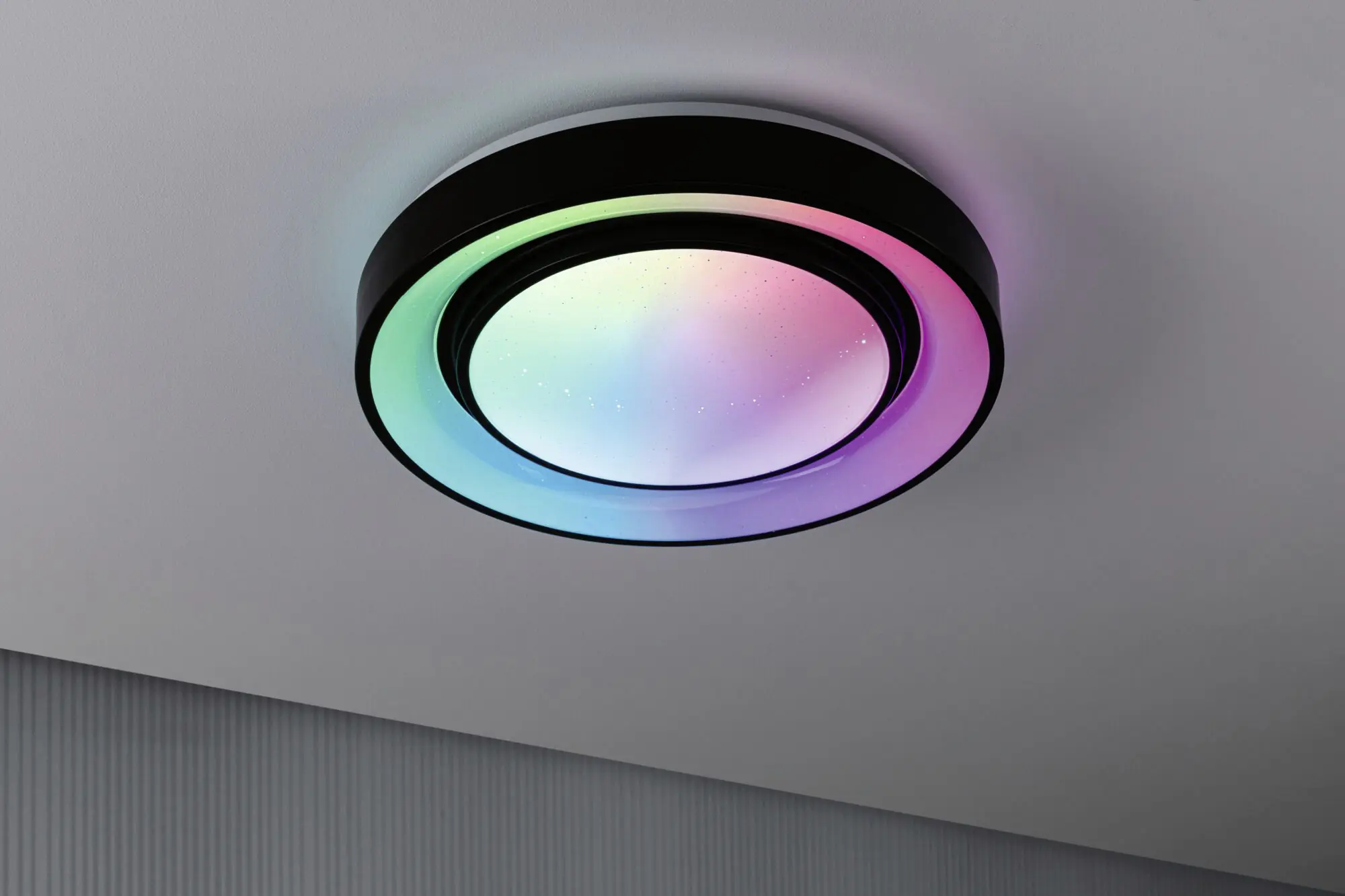 Paulmann LED Deckenleuchte Rainbow schwarz weiß Ø 37,5 cm RGBW