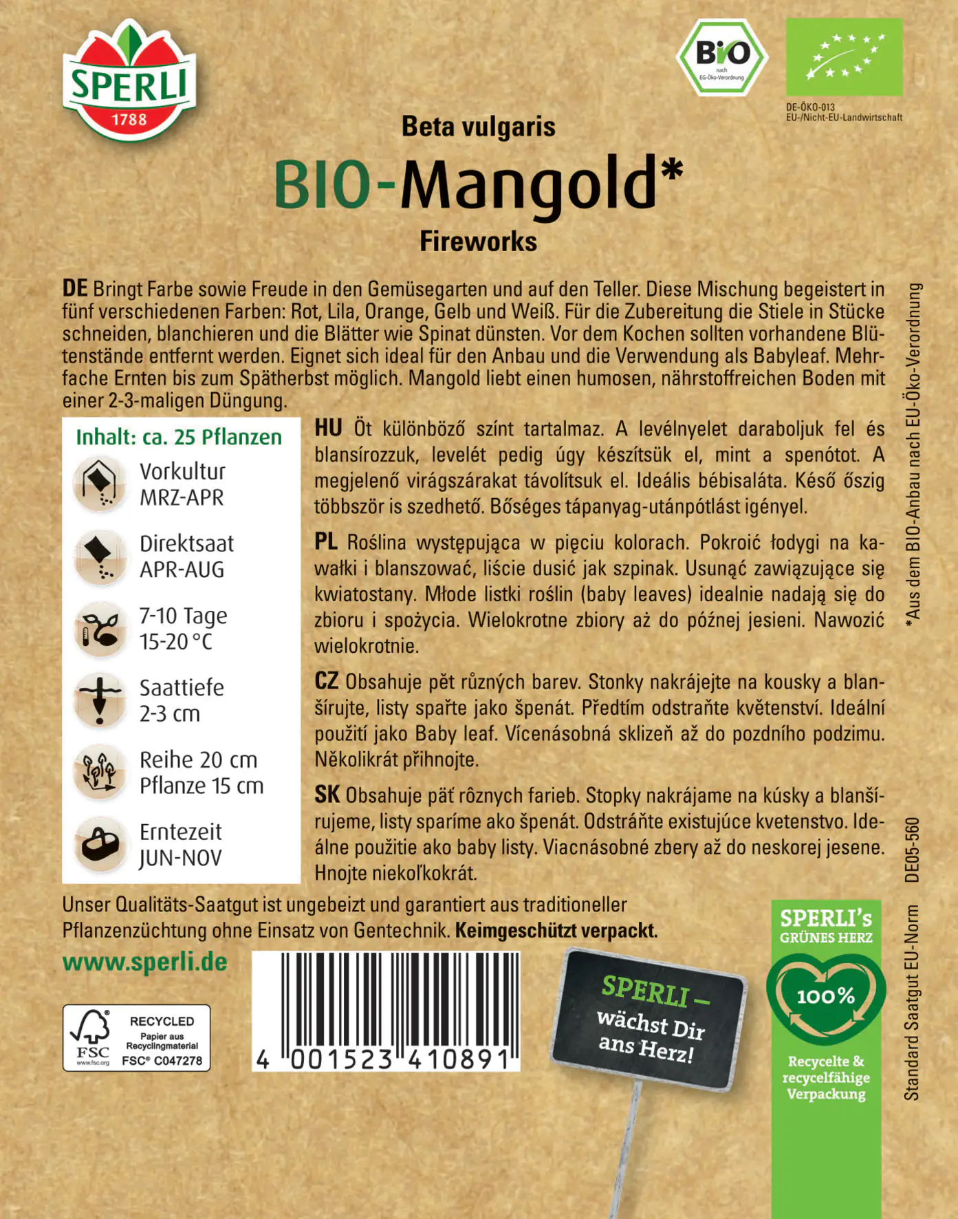 Sperli BIO Mangold Sperli BIO Mangold
