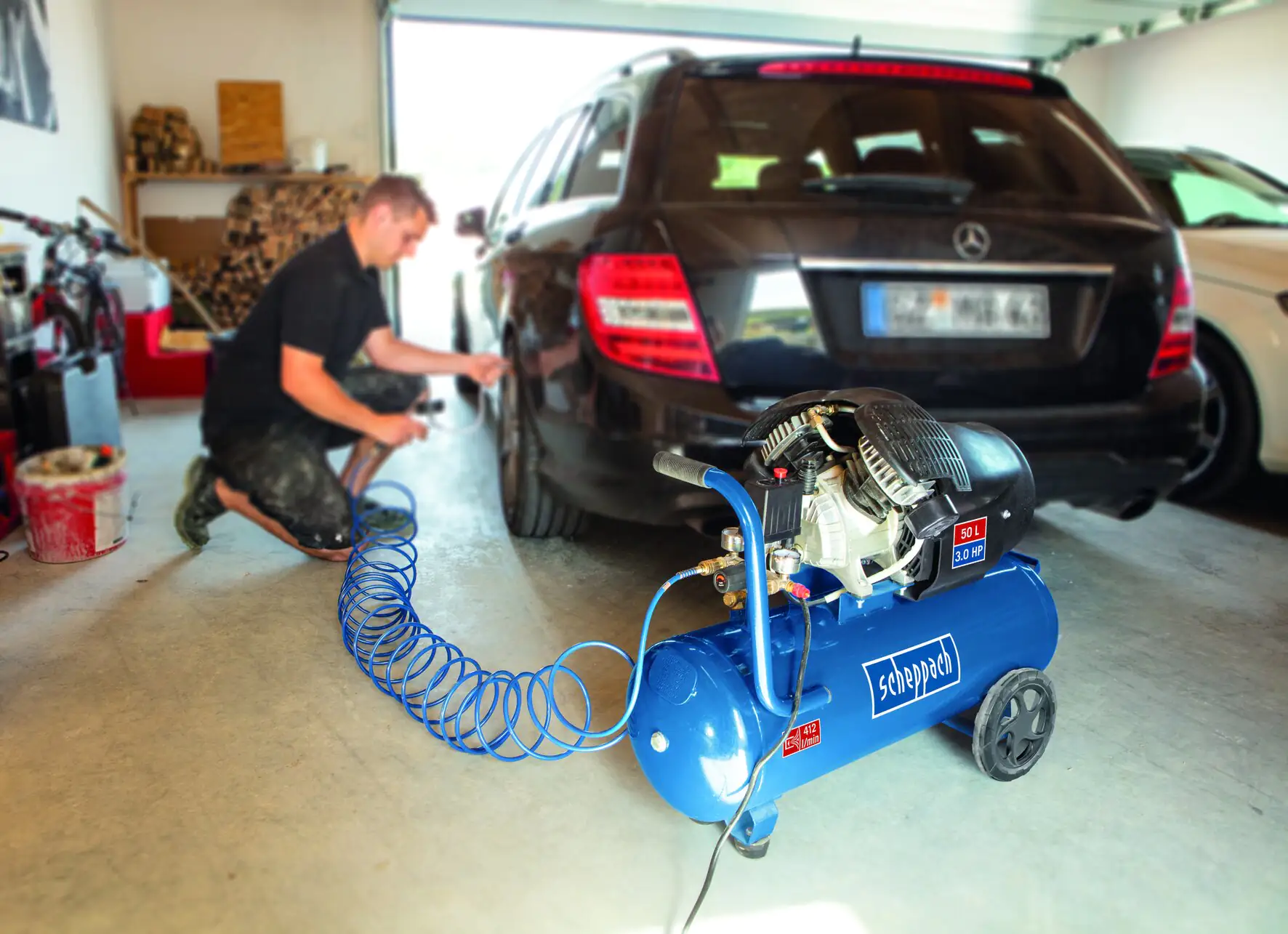 Scheppach Kompressor GK520DC 2200 W 10 bar 50 l 412 l/min