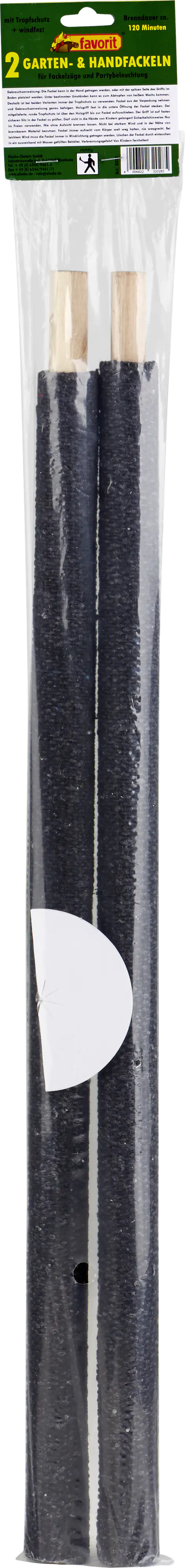 Favorit Handfackeln extra lang schwarz, 2er Pack