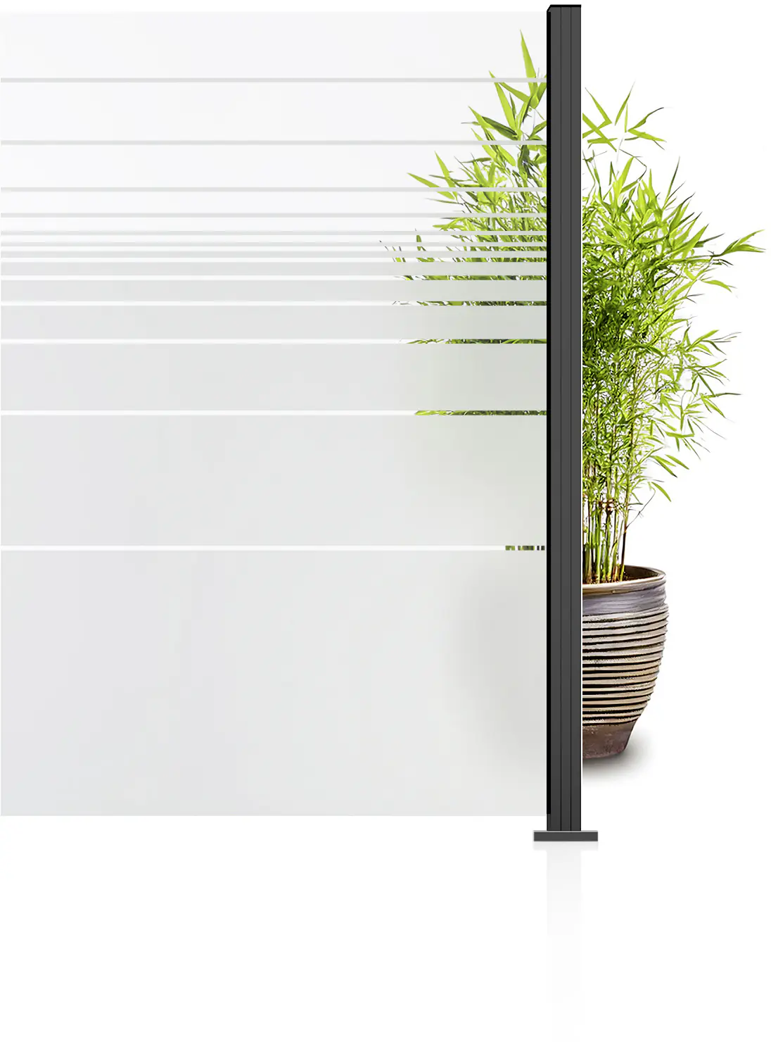 Ambiente Glaszaun Erweiterungsset Klarglas mit Siebdruck 187 x 124,2 cm anthrazit