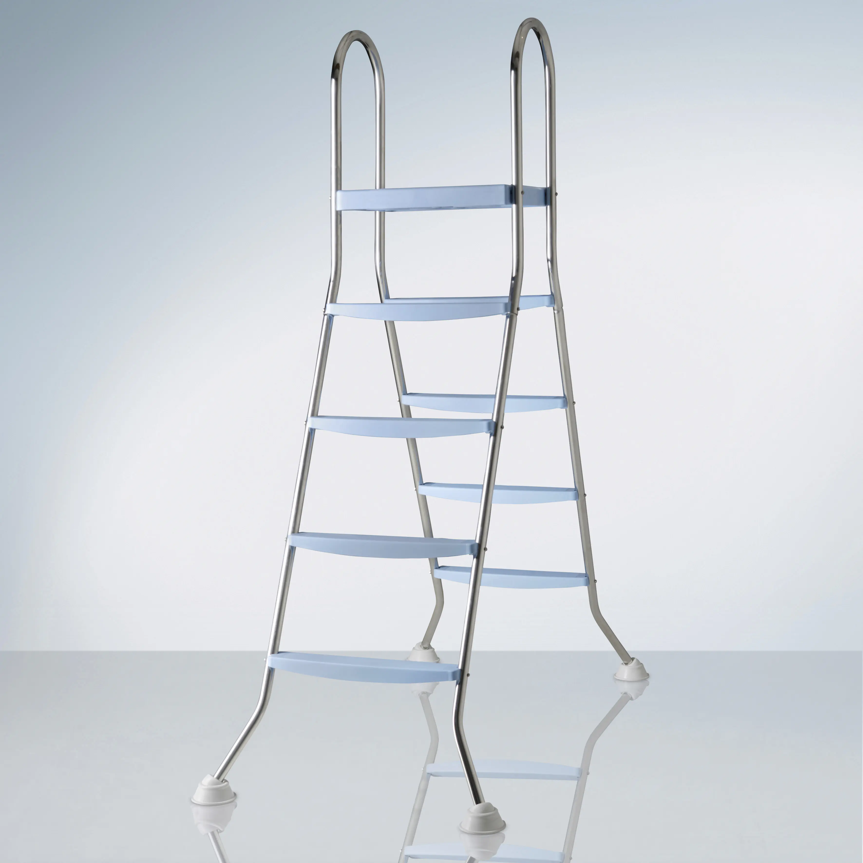 Gre Poolleiter Edelstahl 2 x 4 Stufen 142 x 49 cm