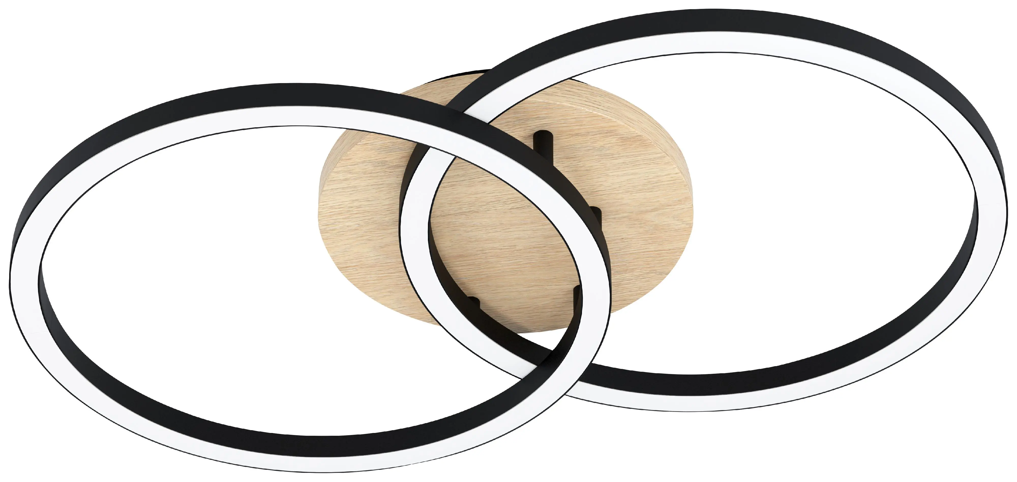Eglo Connect LED Deckenleuchte Lomaltas-Z schwarz Holz 58 x 35 cm