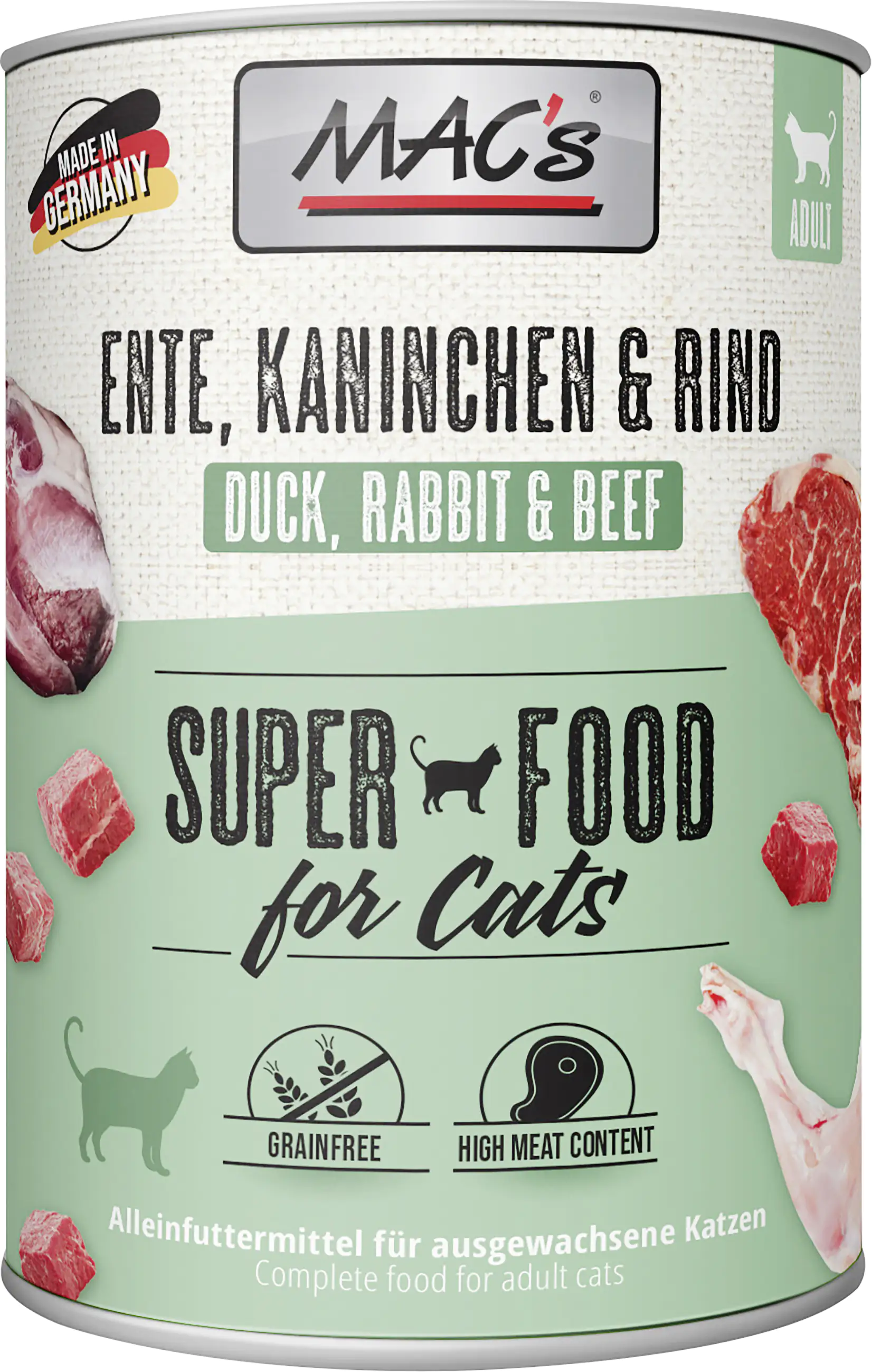 Macs Cat Ente Kaninchen & Rind 400 g Macs Cat Ente Kaninchen & Rind 400 g