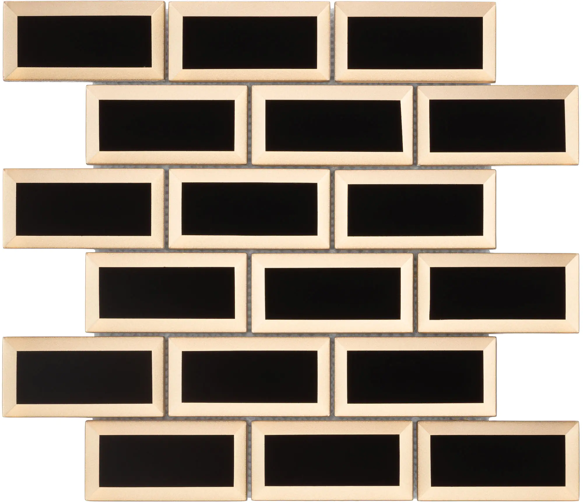 Mosaikfliese Glas Noblesse 30 x 30 cm schwarz-gold Steingröße: ca. 9,8 x 4,8 cm