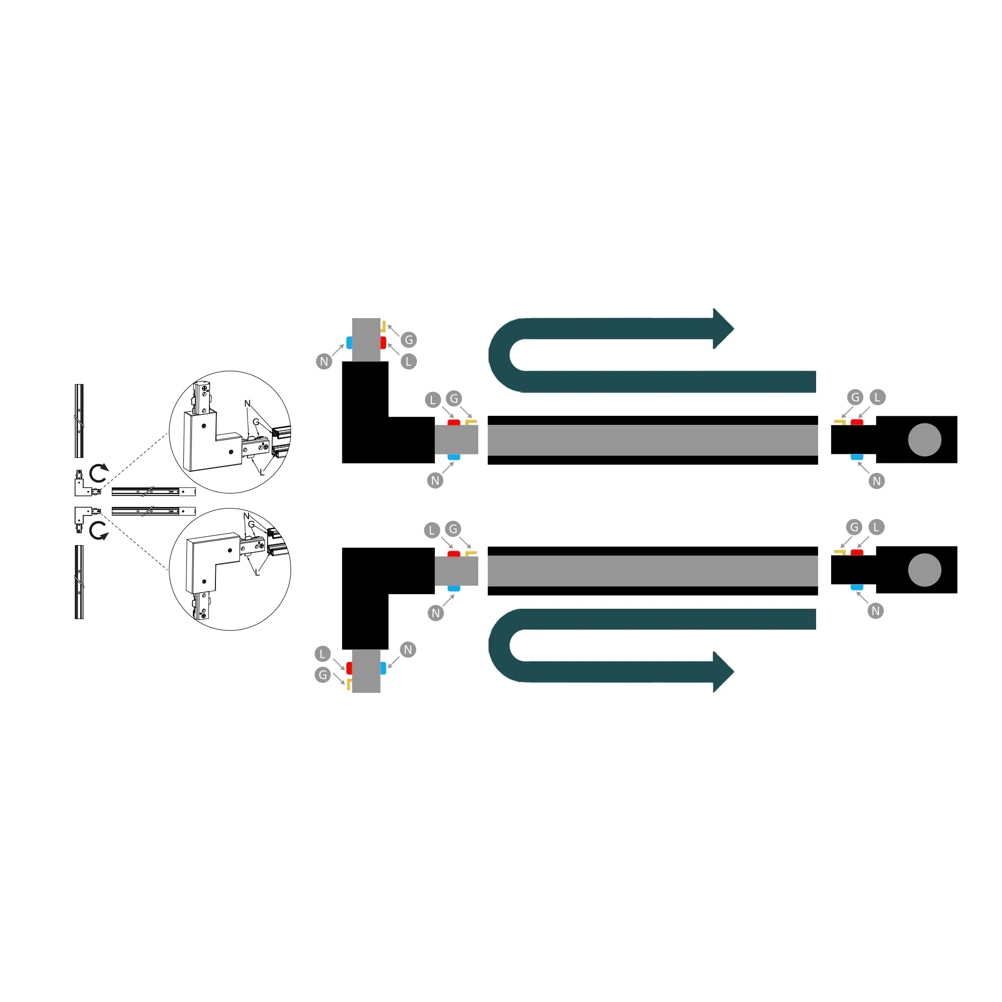 Philips EasyLink Stromverbinder für Schienenleuchte L schwarz