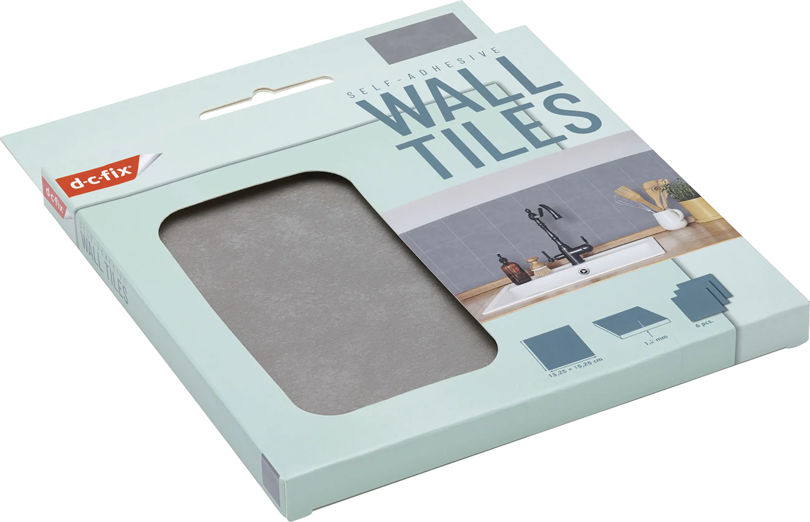 D-c-fix Wandfliesen selbstklebend Dark Grey 6er Set 15 x 15 cm D-c-fix Wandfliesen selbstklebend Dark Grey 6er Set 15 x 15 cm