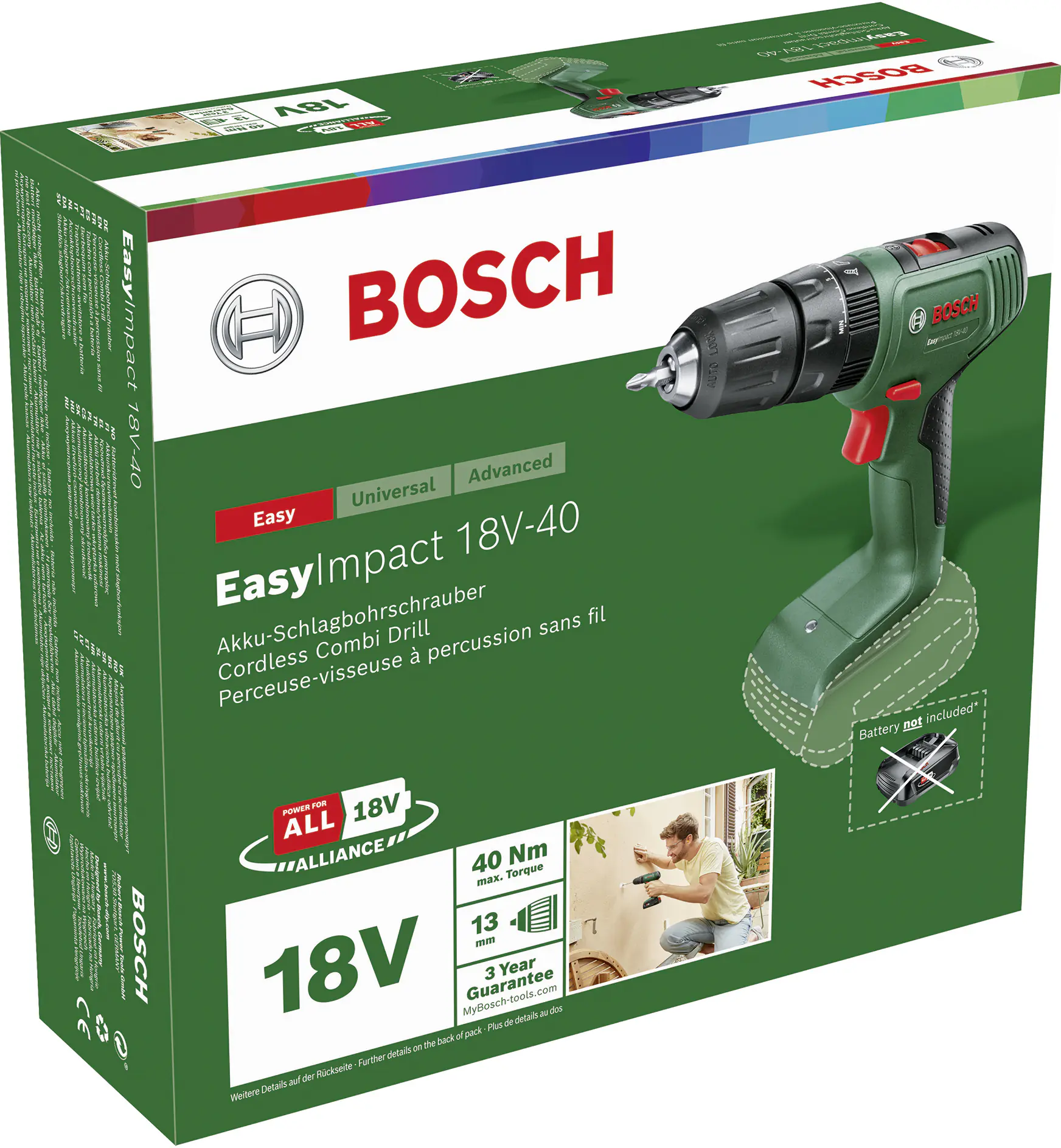 Bosch Akku-Schlagbohrmaschine EasyImpact 18V-40 Solo Bosch Akku-Schlagbohrmaschine EasyImpact 18V-40 Solo