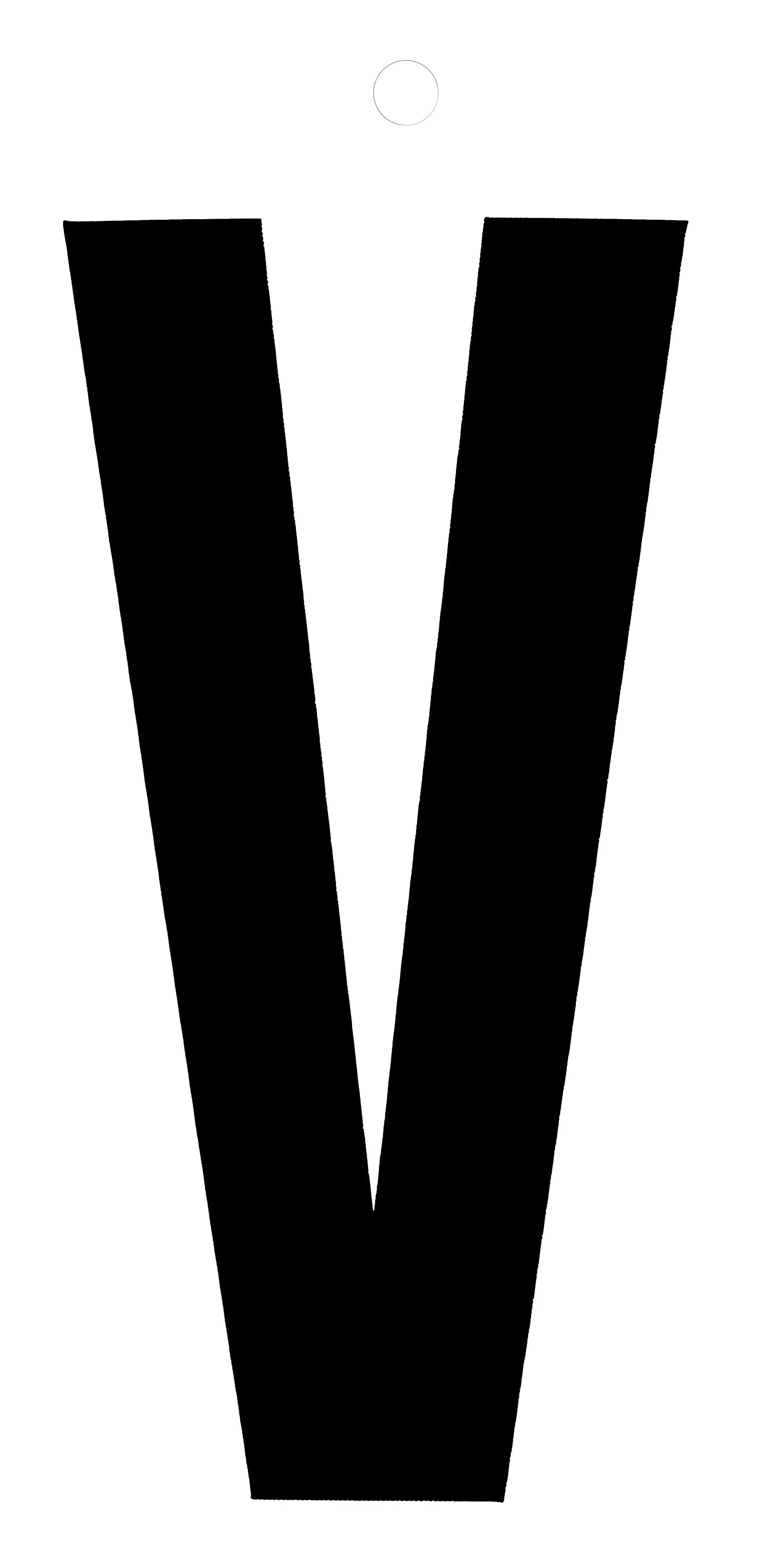 Conmetall Aufkleber Buchstabe V PVC 10 x 6 cm schwarz 