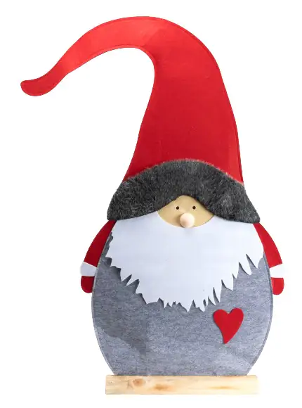 TrendLine Dekoaufsteller Zwerg 112 x 86 cm grau-rot