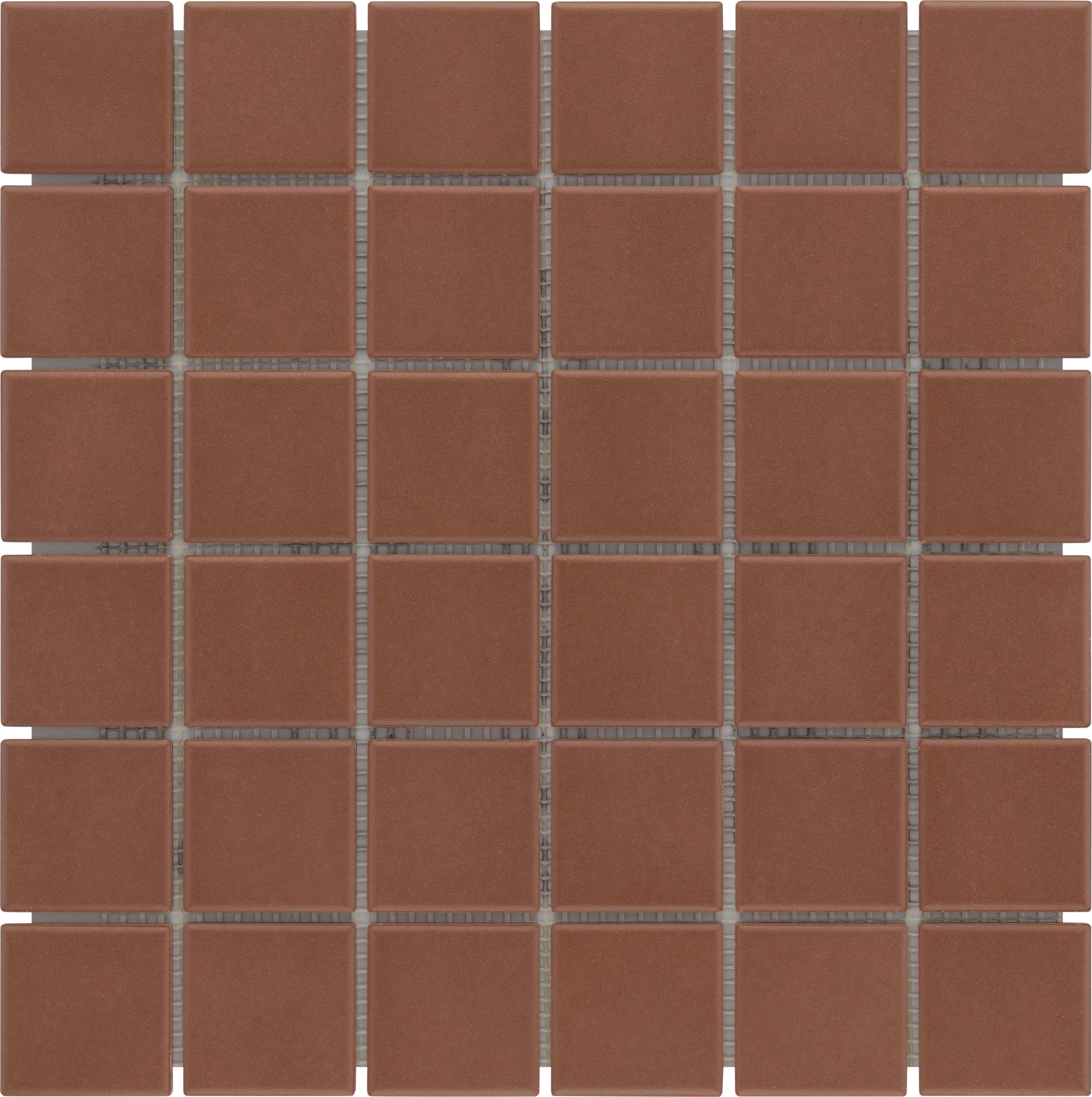 KNG Mosaikfliese rutschhemmend 29,7 x 29,7 cm dunkelrot unglasiert