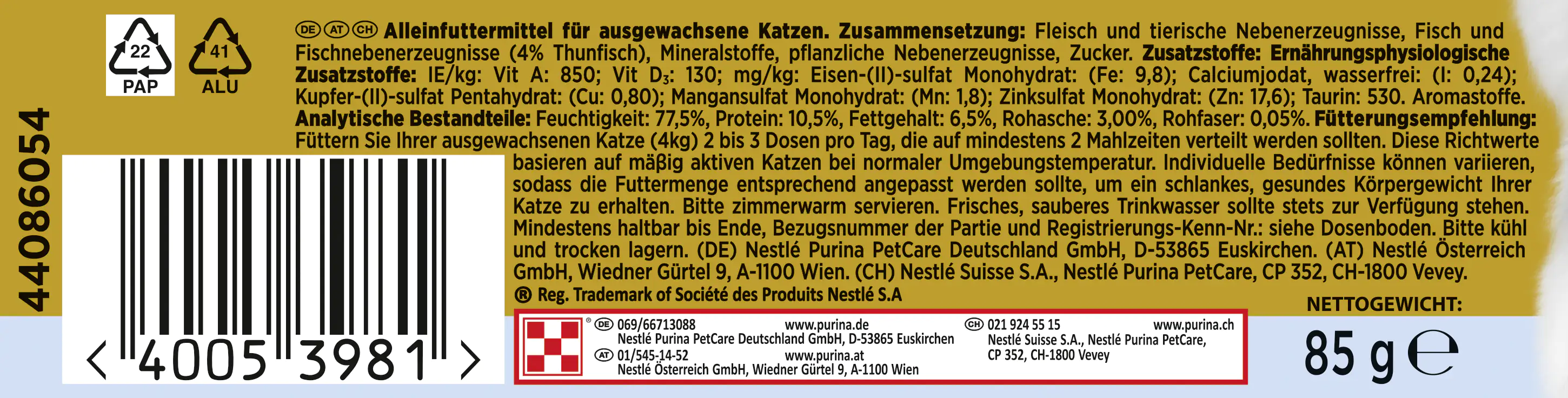 0000040053981_3201430 Gourmet Gold Feine Pastete mit Thunfisch 85 g