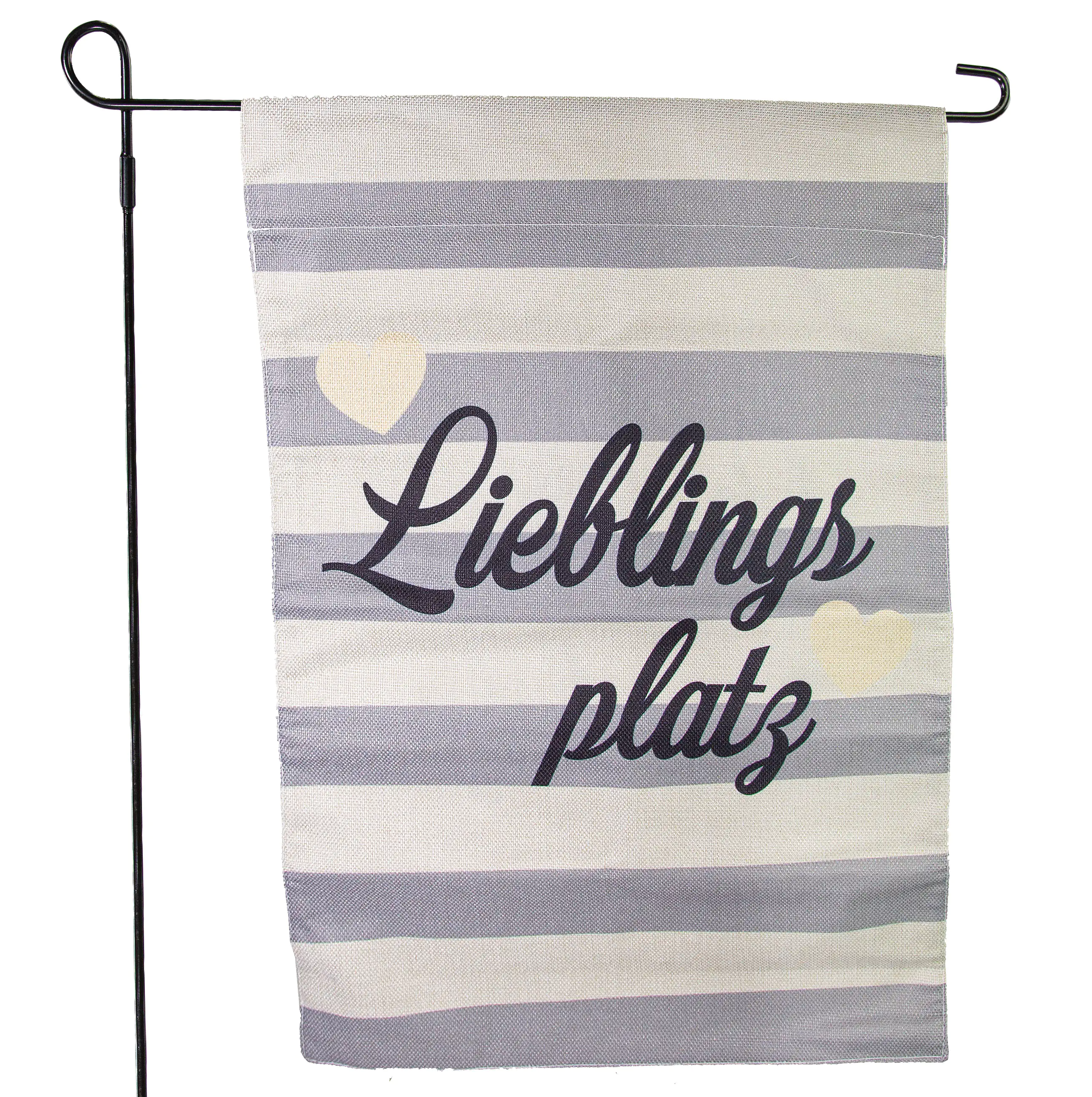 Riffelmacher Gartenfahne mit Stab "Lieblingsplatz" 32 x 45/90 cm