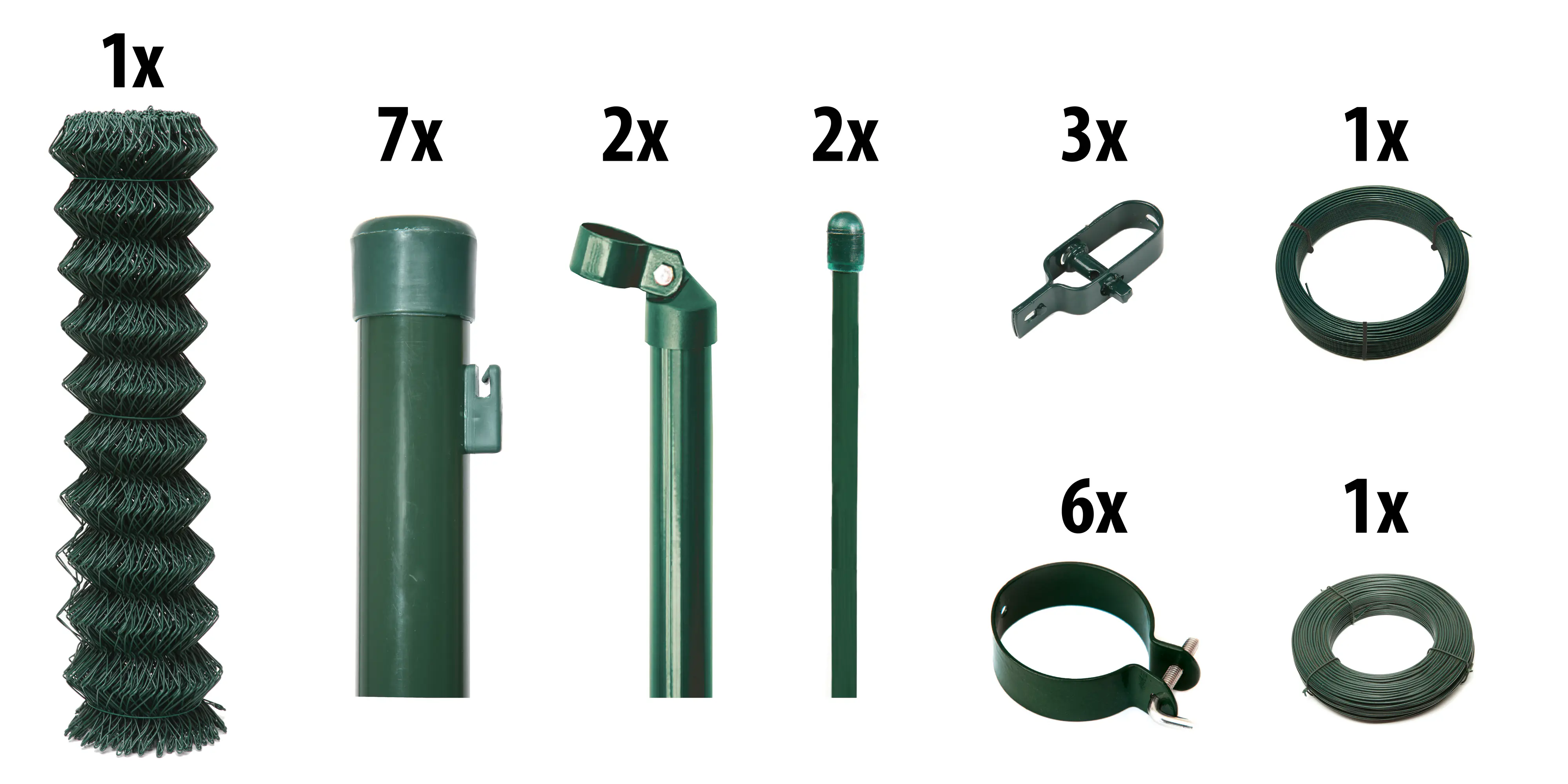 Floraworld Maschendrahtzaun Set 15 m 1500 x 80 cm inkl. 7 Pfosten 120 cm moosgrün